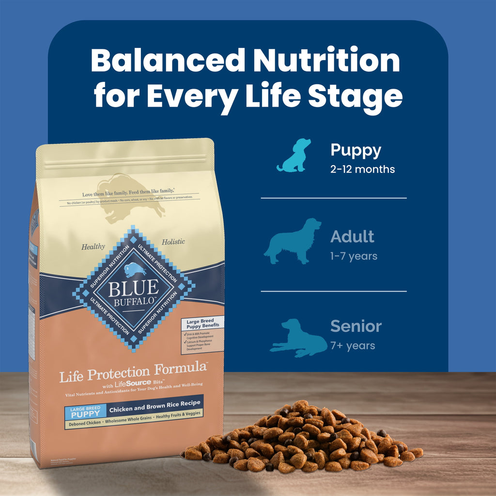 Blue Buffalo Life Protection Formula Large Breed Dry Puppy Food - Chicken & Rice, 24 lbs.