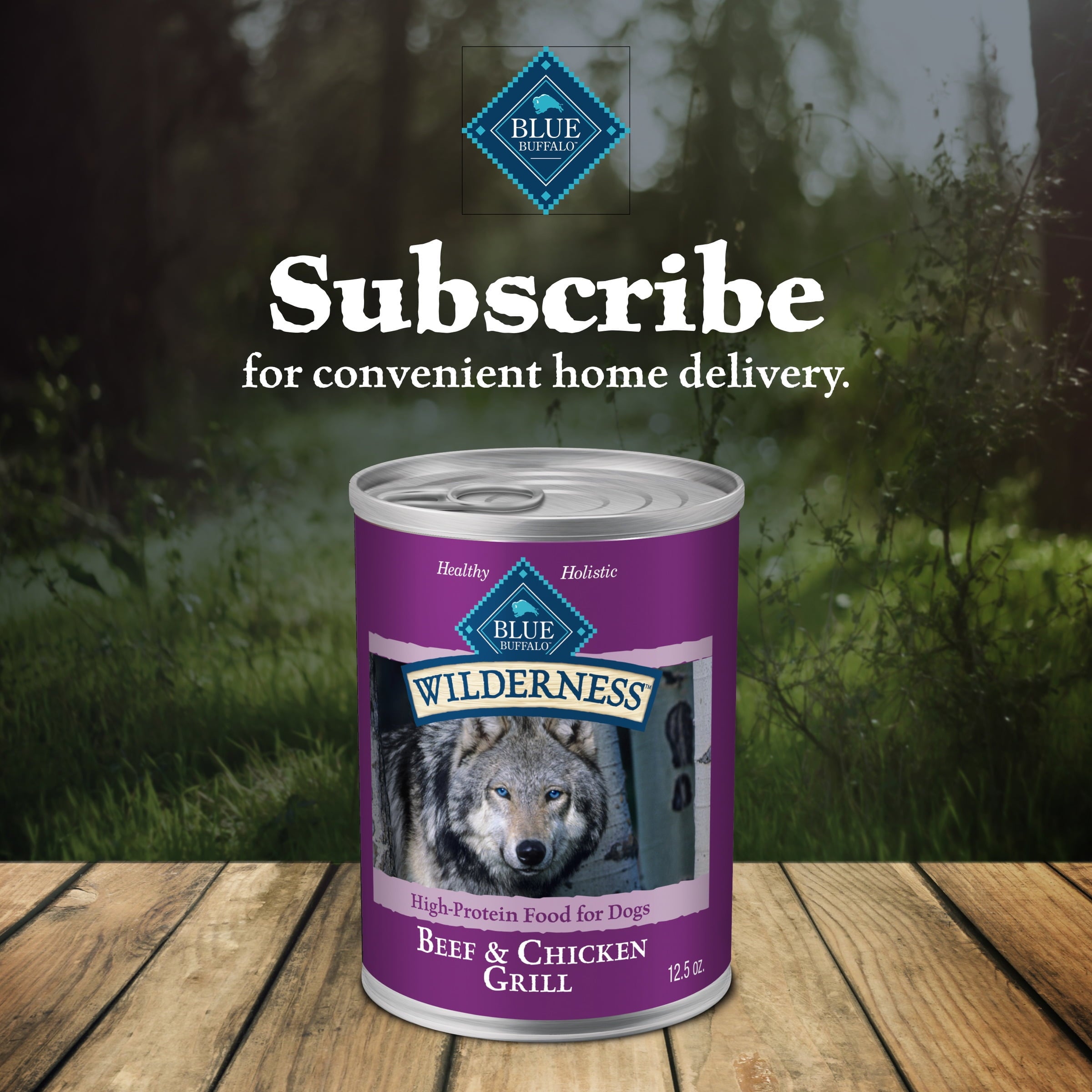 Blue Buffalo Wilderness High Protein Beef and Chicken Wet Dog Food for Adult Dogs - Grain-Free, 12.5 oz. Can