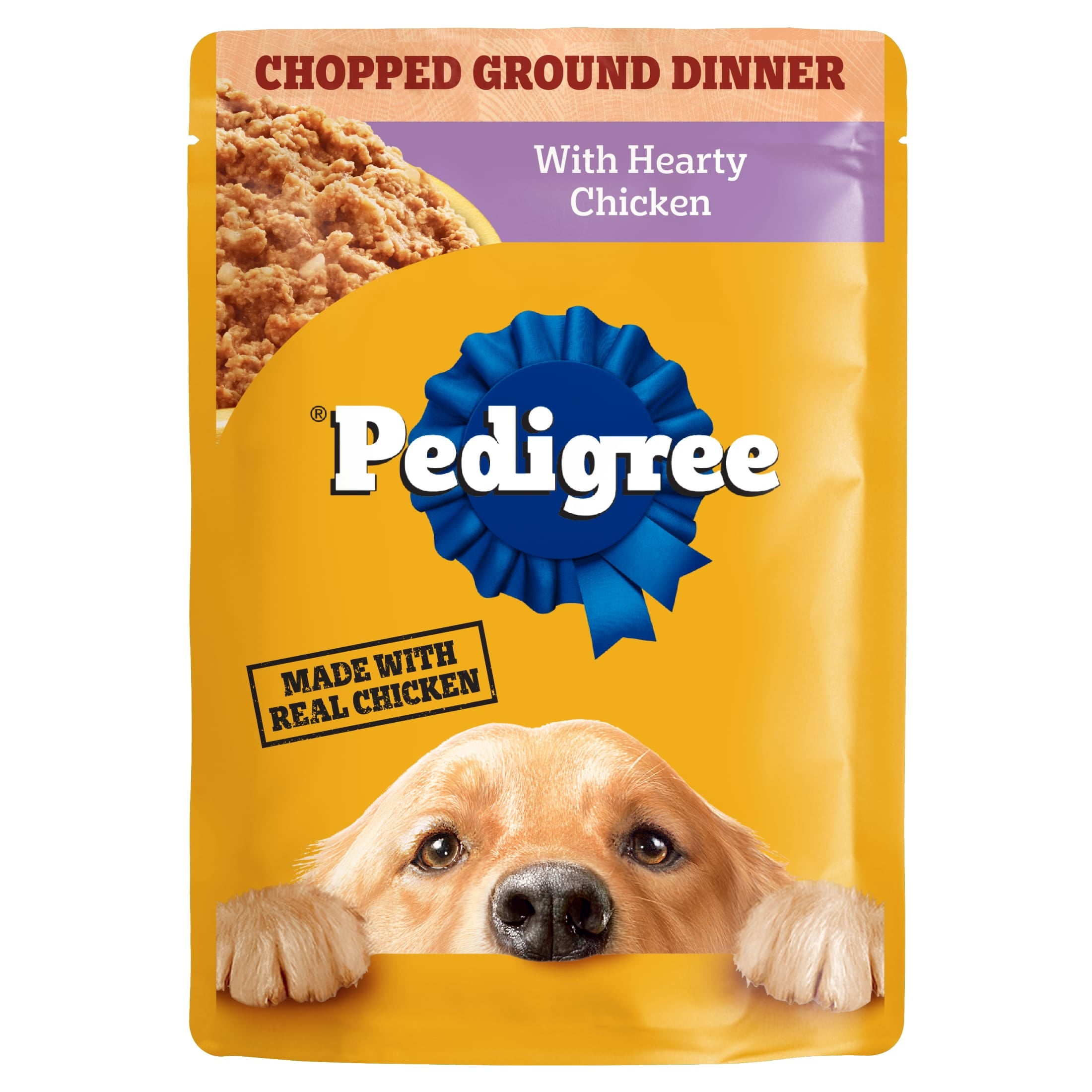 Pedigree Chopped Ground Dinner Wet Dog Food with Hearty Chicken - 3.5 oz Pouch - 12-Pack