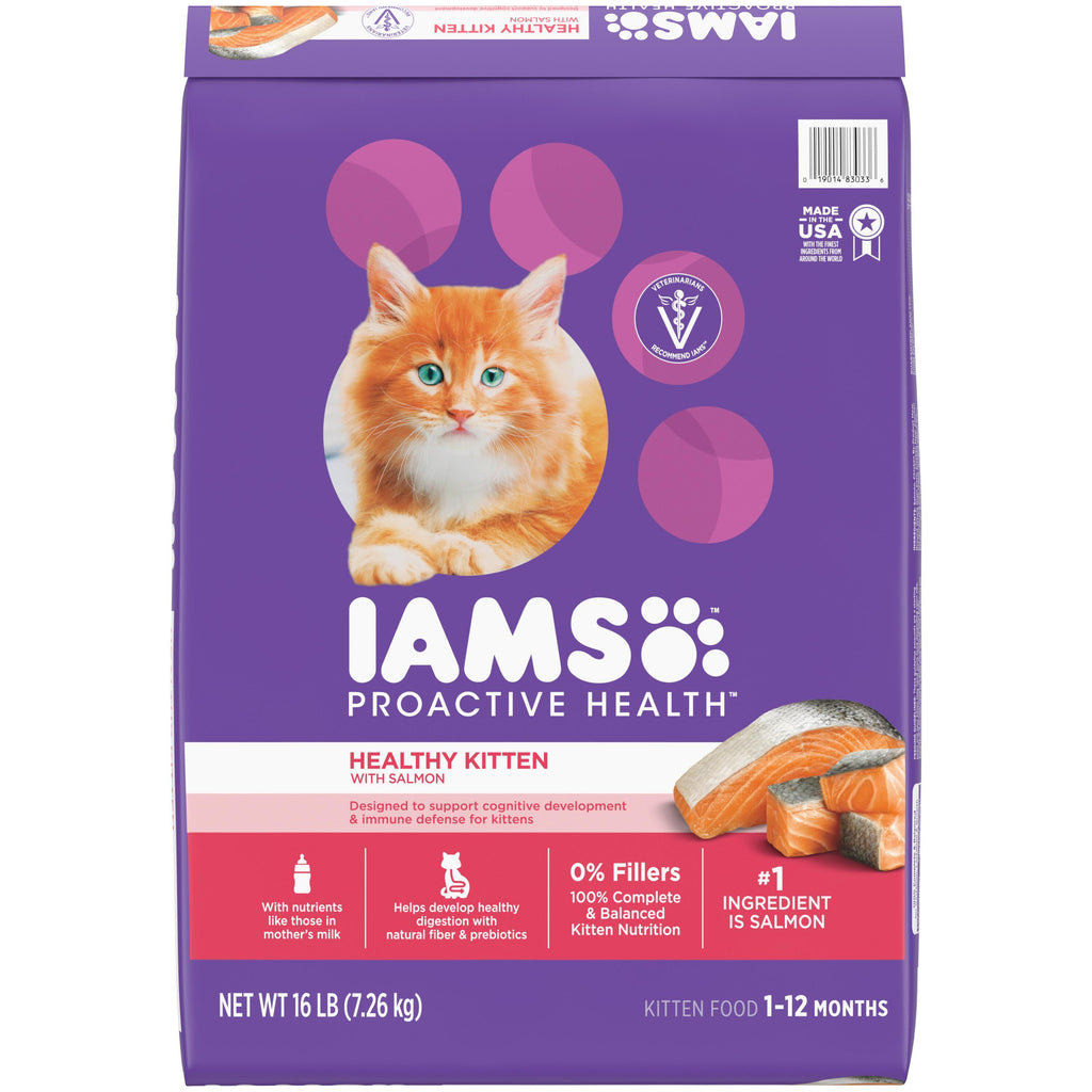 IAMS Proactive Health 1-12 Months Healthy Kitten with Salmon Kitten Food 16 lb