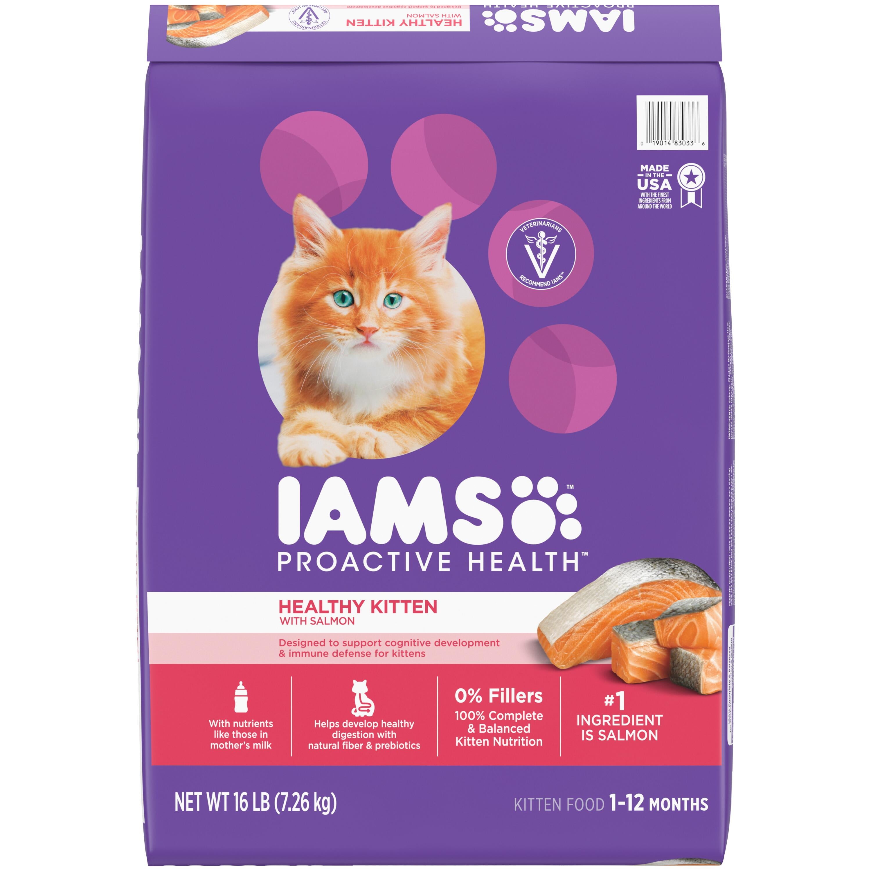IAMS Proactive Health 1-12 Months Healthy Kitten with Salmon Kitten Food 16 lb