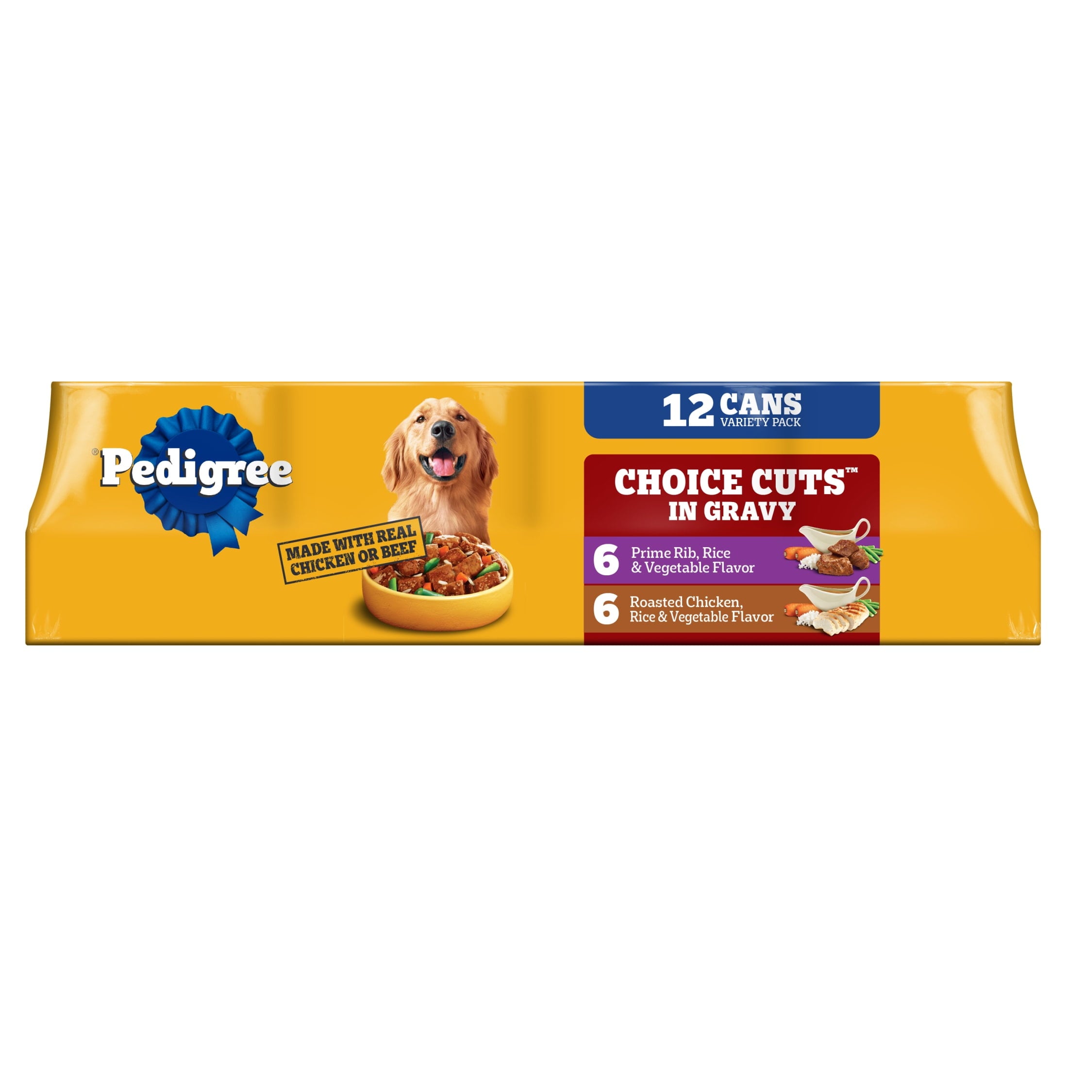 Pedigree Choice Cuts In Gravy Adult Soft Wet Dog Food Prime Rib Multipack - 13.2 Oz Cans 12 Pack - 4-Pack