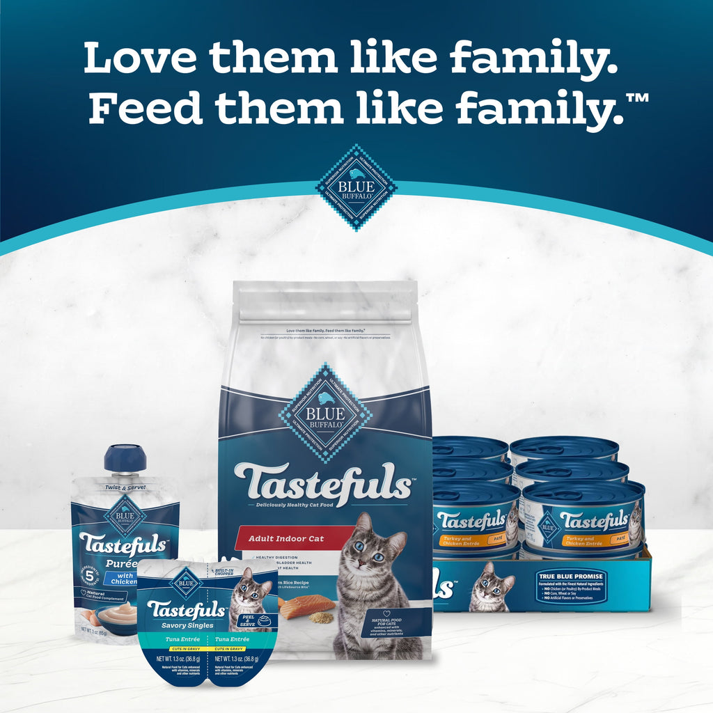 Blue Buffalo Tastefuls Dry Food - Adult Indoor Cat, Salmon and Brown Rice, 5-lb. Bag