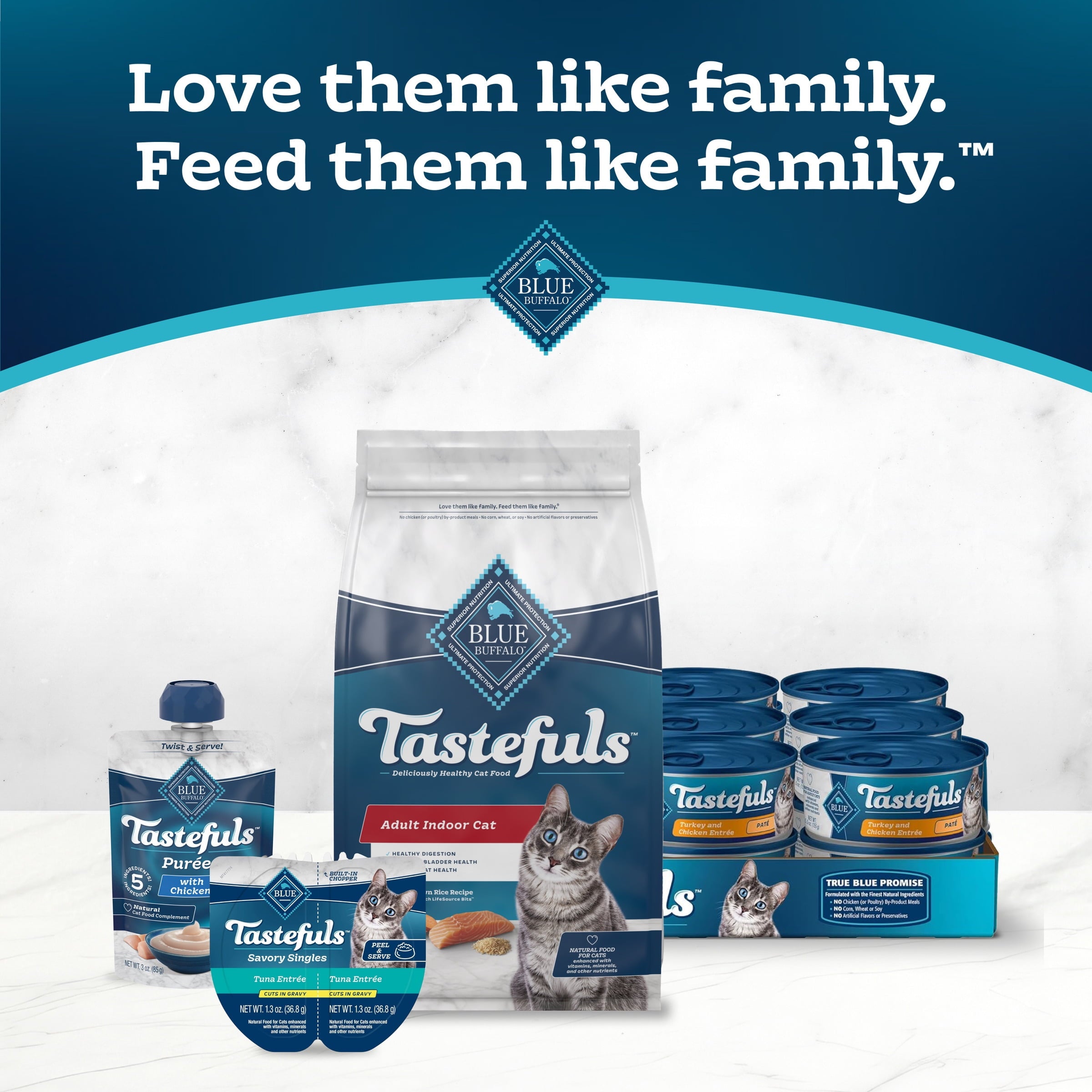 Blue Buffalo Tastefuls Dry Food - Adult Indoor Cat, Salmon and Brown Rice, 5-lb. Bag