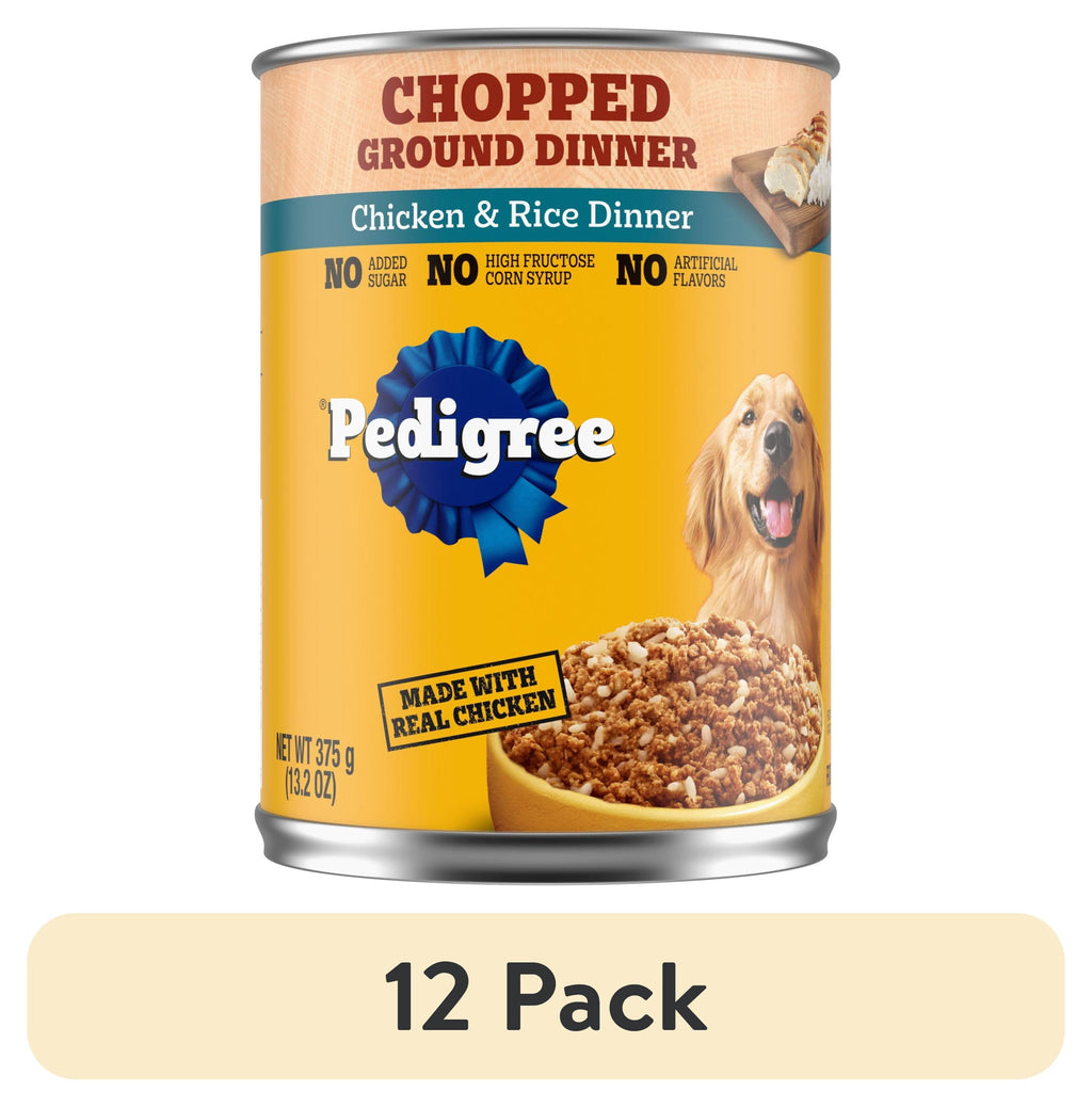 Pedigree Chopped Ground Dinner Chicken & Rice Soft Wet Dog Food - 13.2 oz Cans - 12-Pack