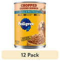 Pedigree Chopped Ground Dinner Chicken & Rice Soft Wet Dog Food - 13.2 oz Cans - 12-Pack