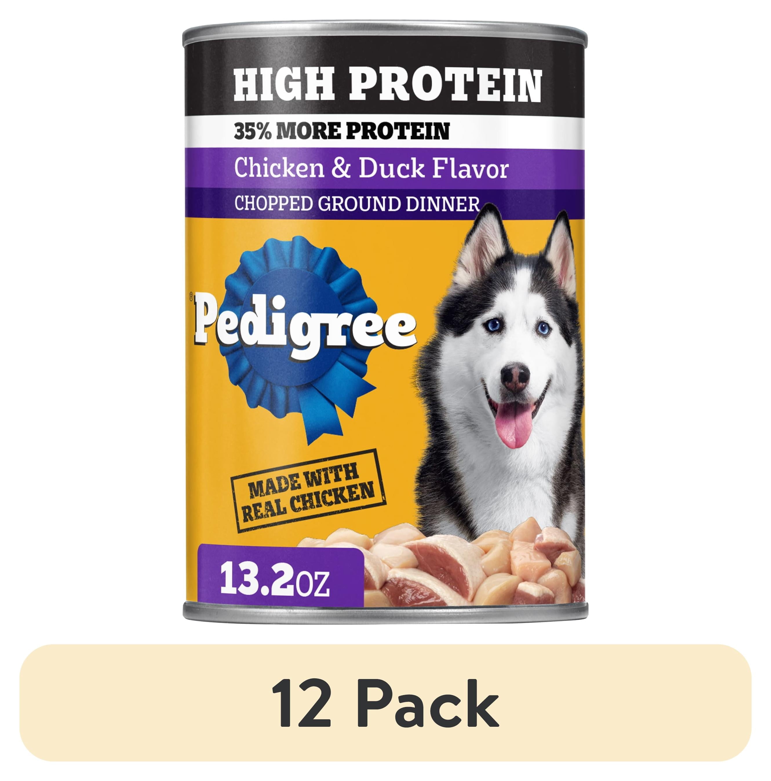 Pedigree High Protein Chopped Chicken & Duck Flavor Adult Soft Wet Dog Food - 13.2 oz Can - 12-Pack