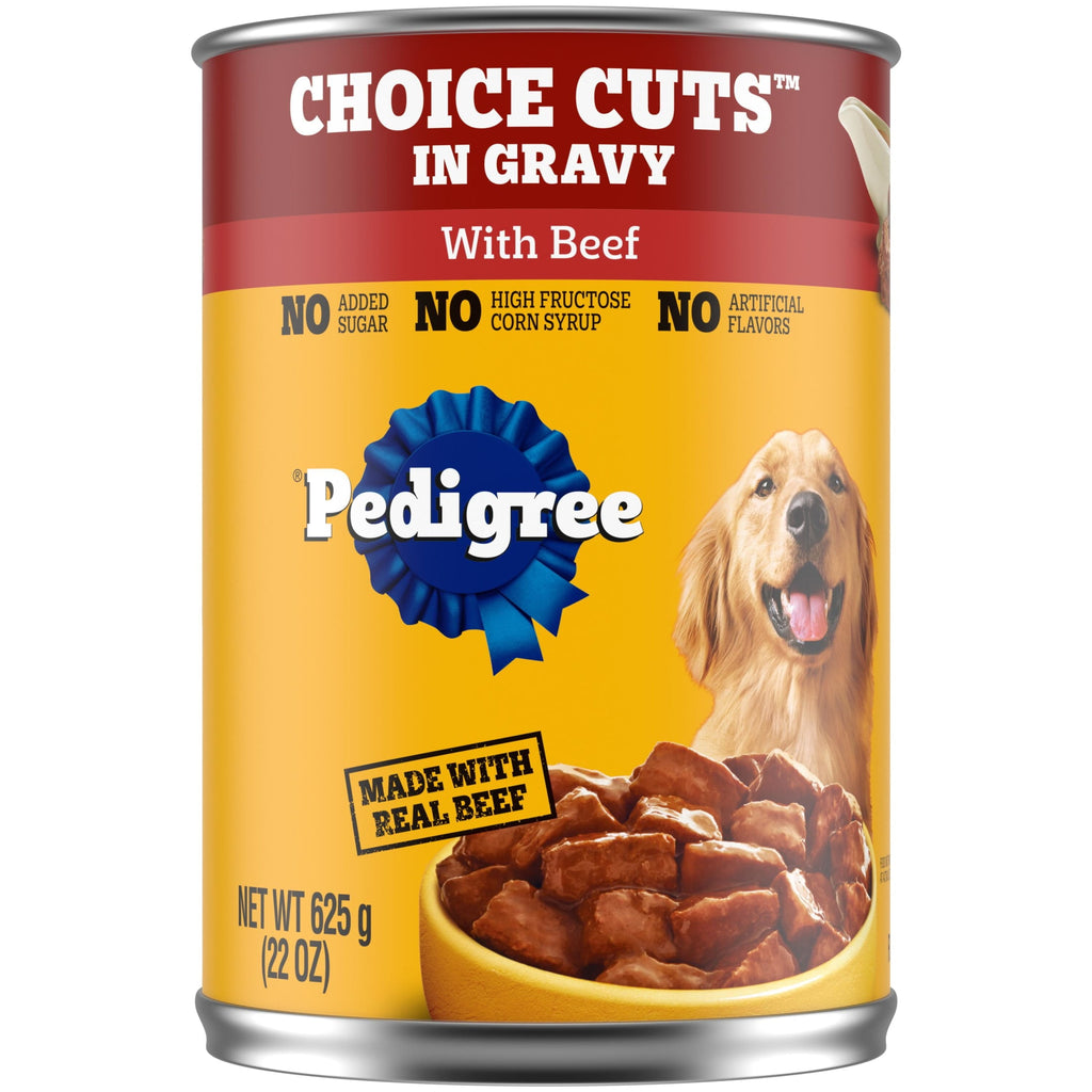 Pedigree Choice Cuts In Gravy With Beef Adult Canned Soft Wet Dog Food - 22 Oz. Can - 4-Pack