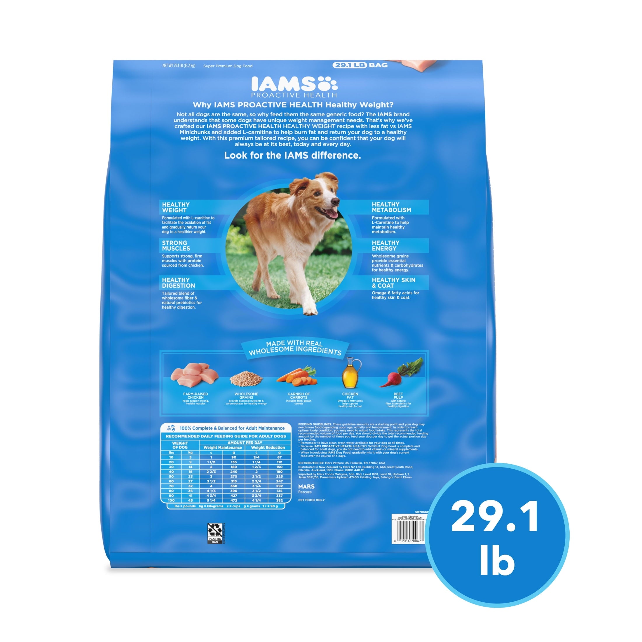 IAMS Proactive Health Adult Dry Dog Food Weight Control Premium Dry Nutrition 29.1 lb. Bag