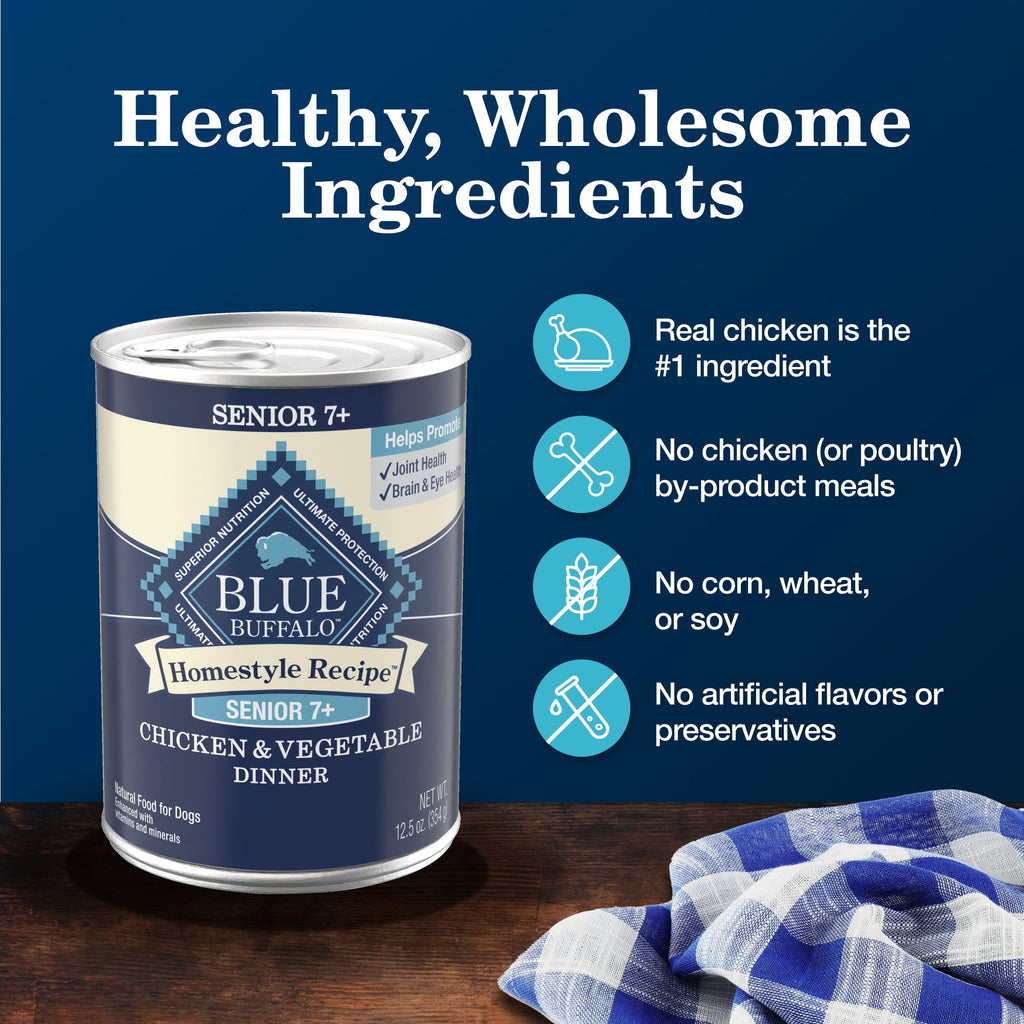 Blue Buffalo Homestyle Recipe Senior Wet Dog Food - Chicken Dinner, 12.5-oz. Can
