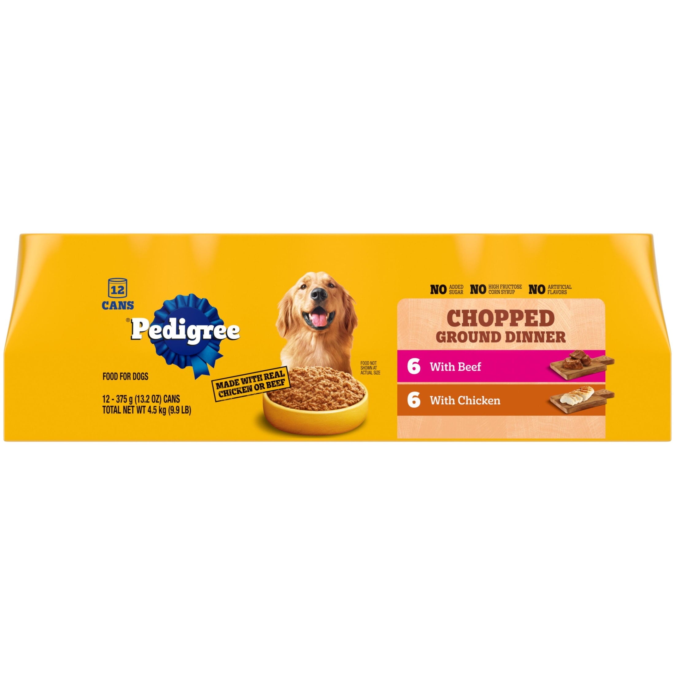 Pedigree Chopped Ground Dinner Chicken & Beef Variety Pack Wet Dog Food - (12) 13.2 Oz Cans - 4-Pack