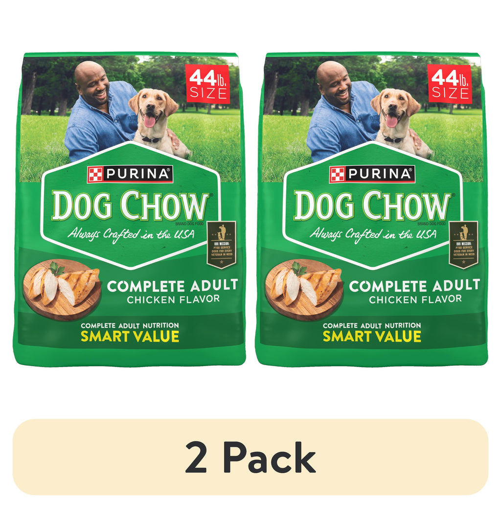Purina Dog Chow Complete - Dry Dog Food for Adult Dogs High Protein, Real Chicken, 44 lb Bag - 2-Pack