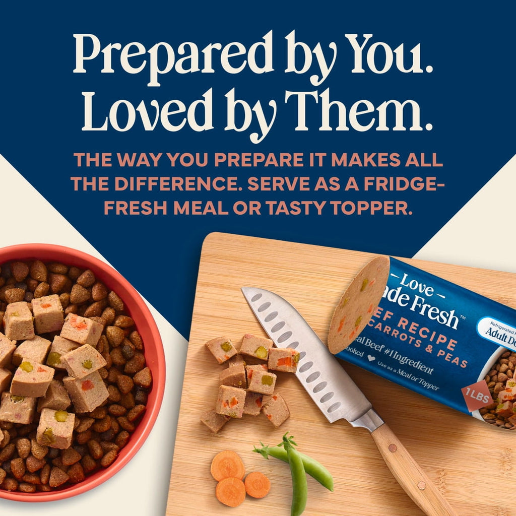 Blue Buffalo Love Made Fresh Dog Food - Refrigerated, Beef Recipe, 1-lb Roll