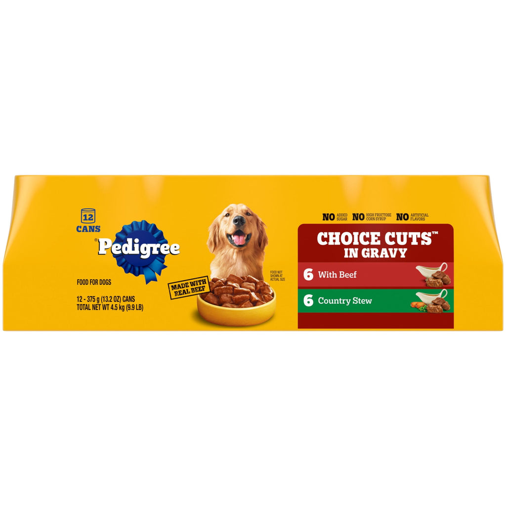 Pedigree Choice Cuts In Gravy Adult Soft Wet Dog Food With Beef Multipack - 13.2 Oz Cans 12 Pack
