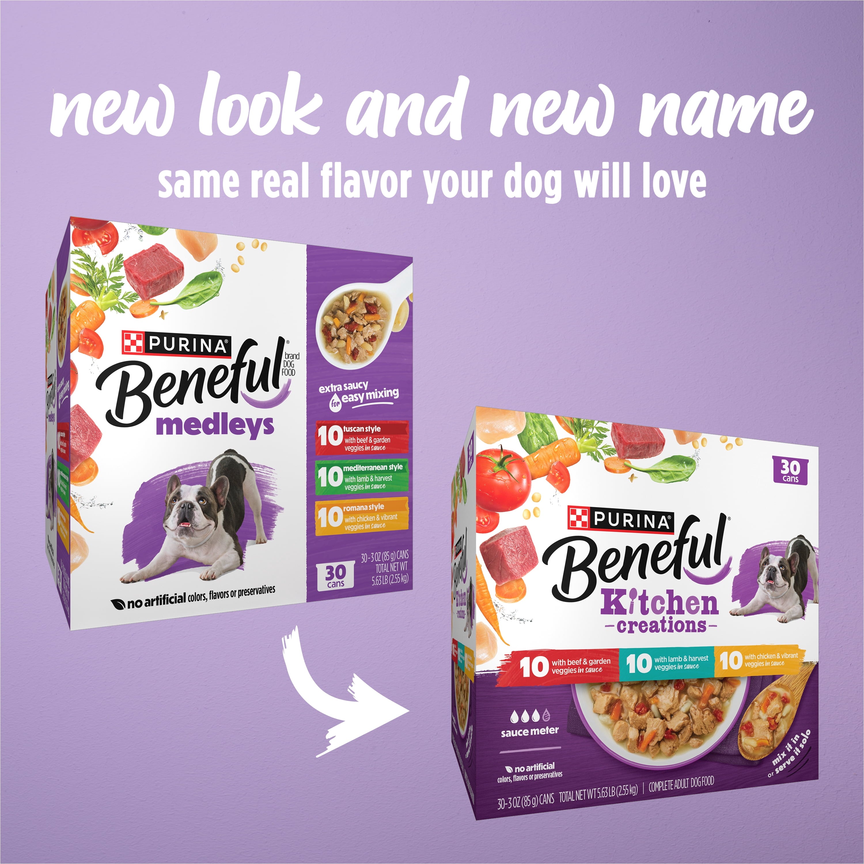 Purina Beneful Kitchen Creations With Beef - Chicken, or Lamb Wet Dog Food Variety Pack, 3 oz Cans (30 Pack)
