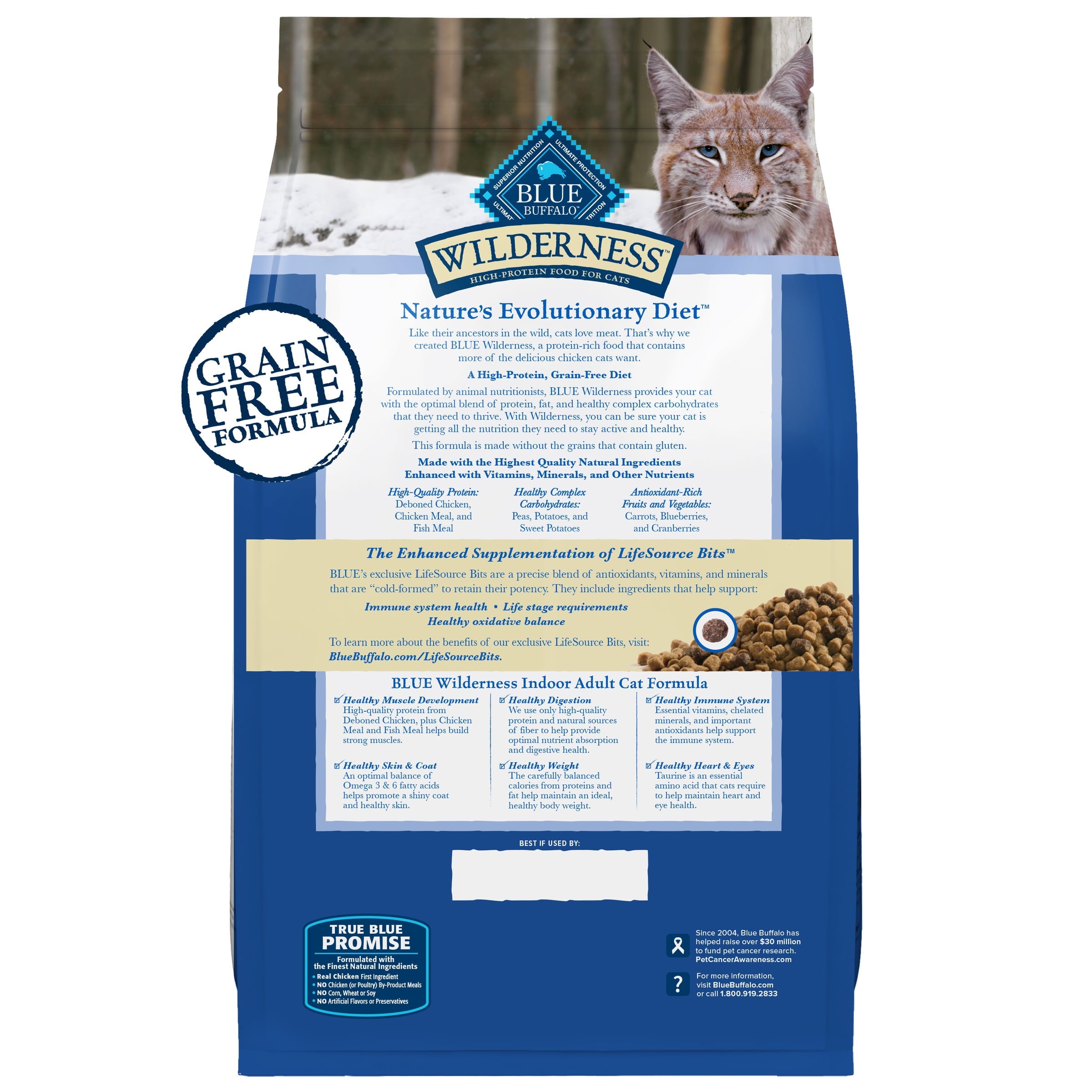 Blue Buffalo Wilderness Natural High-Protein - Grain-Free Dry Cat Food, Chicken, 9.5-lb. Bag