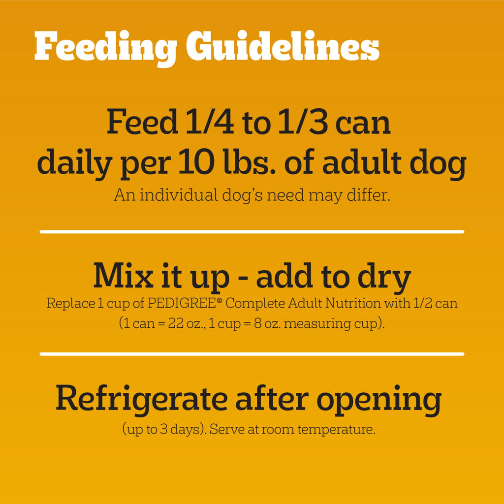 Pedigree Chopped Ground Dinner Beef Bacon & Cheese Flavor Adult Wet Dog Food - (12) 22 Oz Cans - 3-Pack