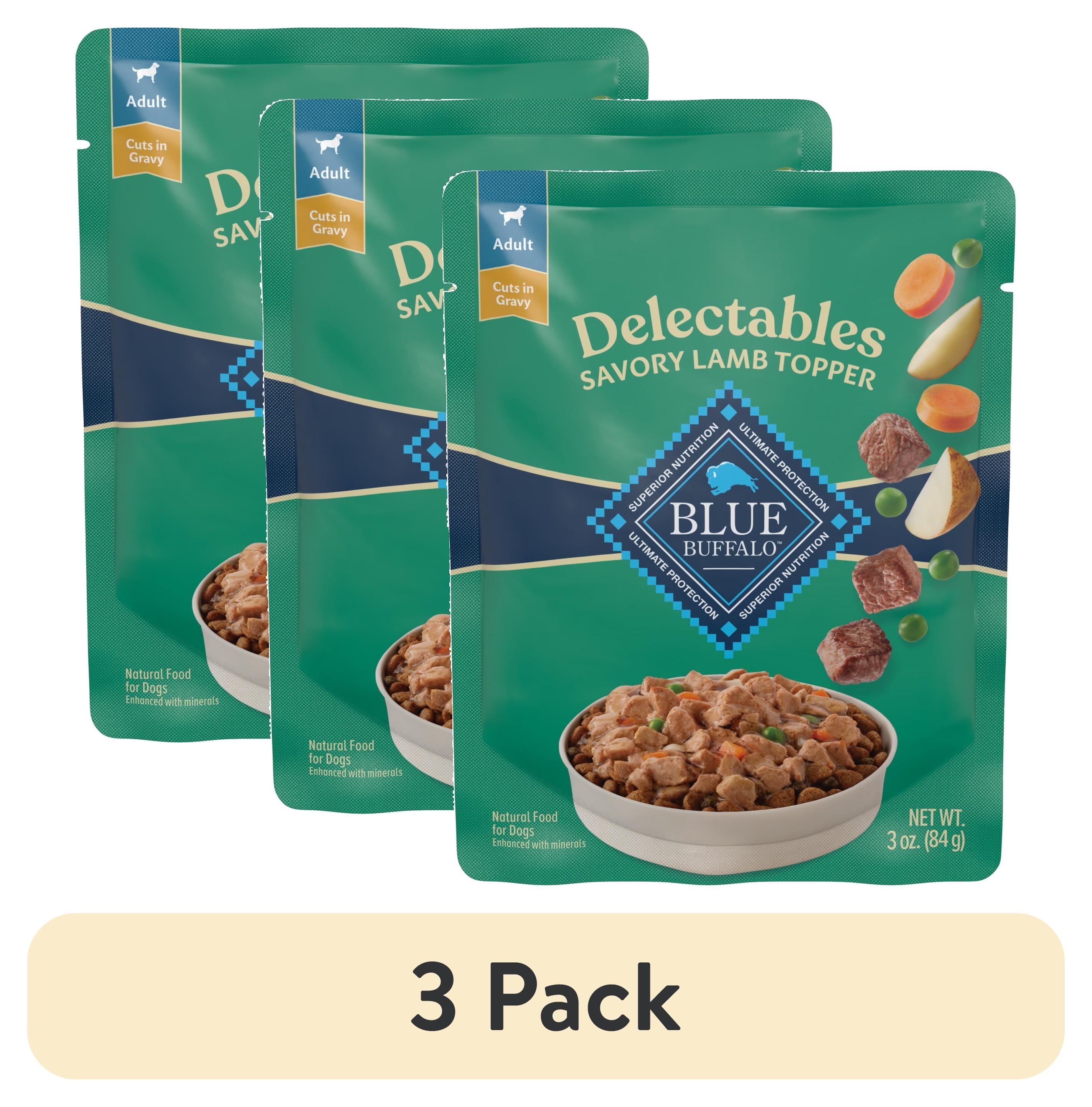 Blue Buffalo Delectables Natural Wet Dog Food Topper - Lamb Dinner 3oz - 3-Pack