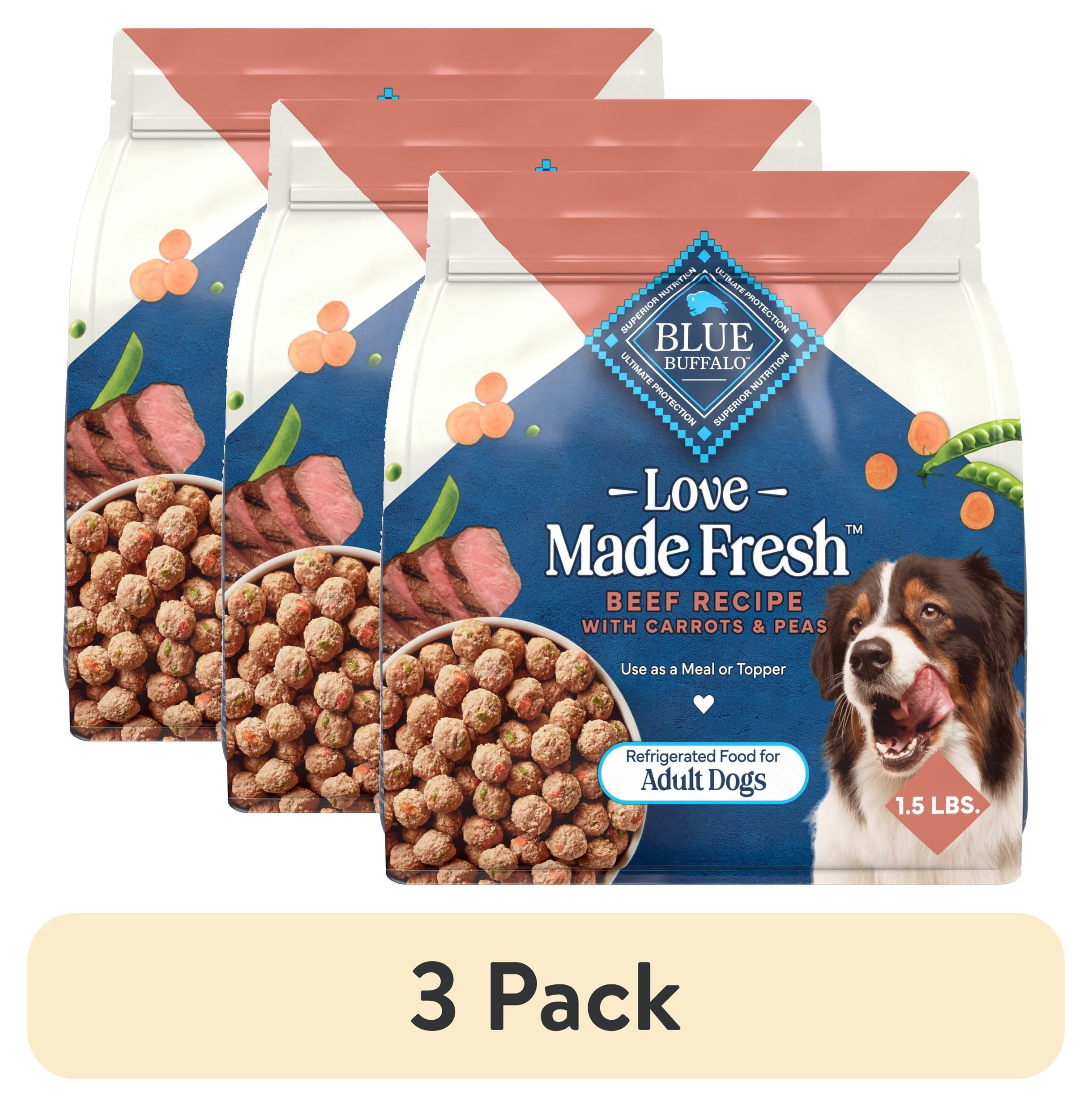 Blue Buffalo Love Made Fresh Dog Food - Refrigerated, Beef Meatball 1.5lb Pouch - 3-Pack