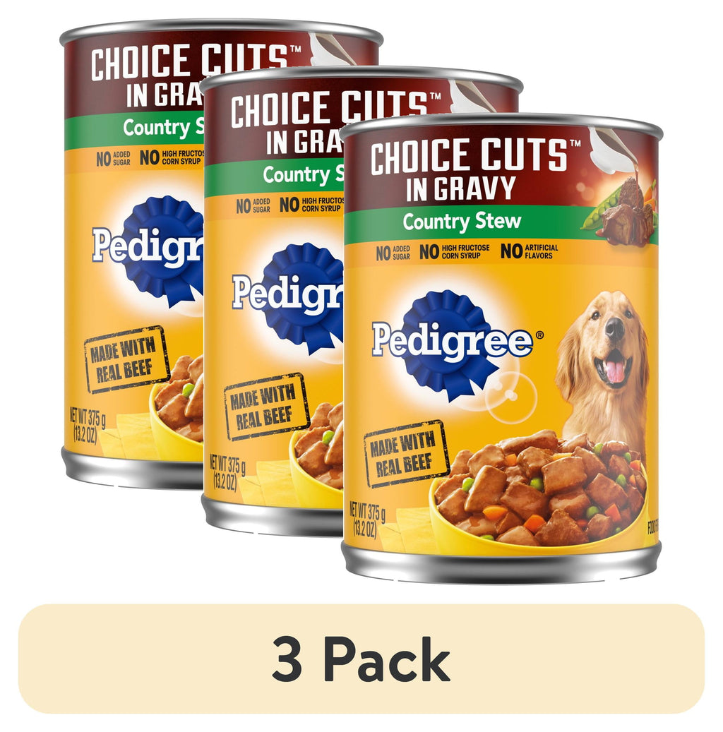 Pedigree Choice Cuts In Gravy Adult Soft Wet Dog Food Country Stew Flavor - 13.2 Oz Cans, 12 Count - 3-Pack