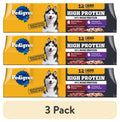 Pedigree High Protein Chicken Duck & Beef Bison Flavor Wet Dog Food Variety Pack (12) 13.2 Oz Cans - 3-Pack