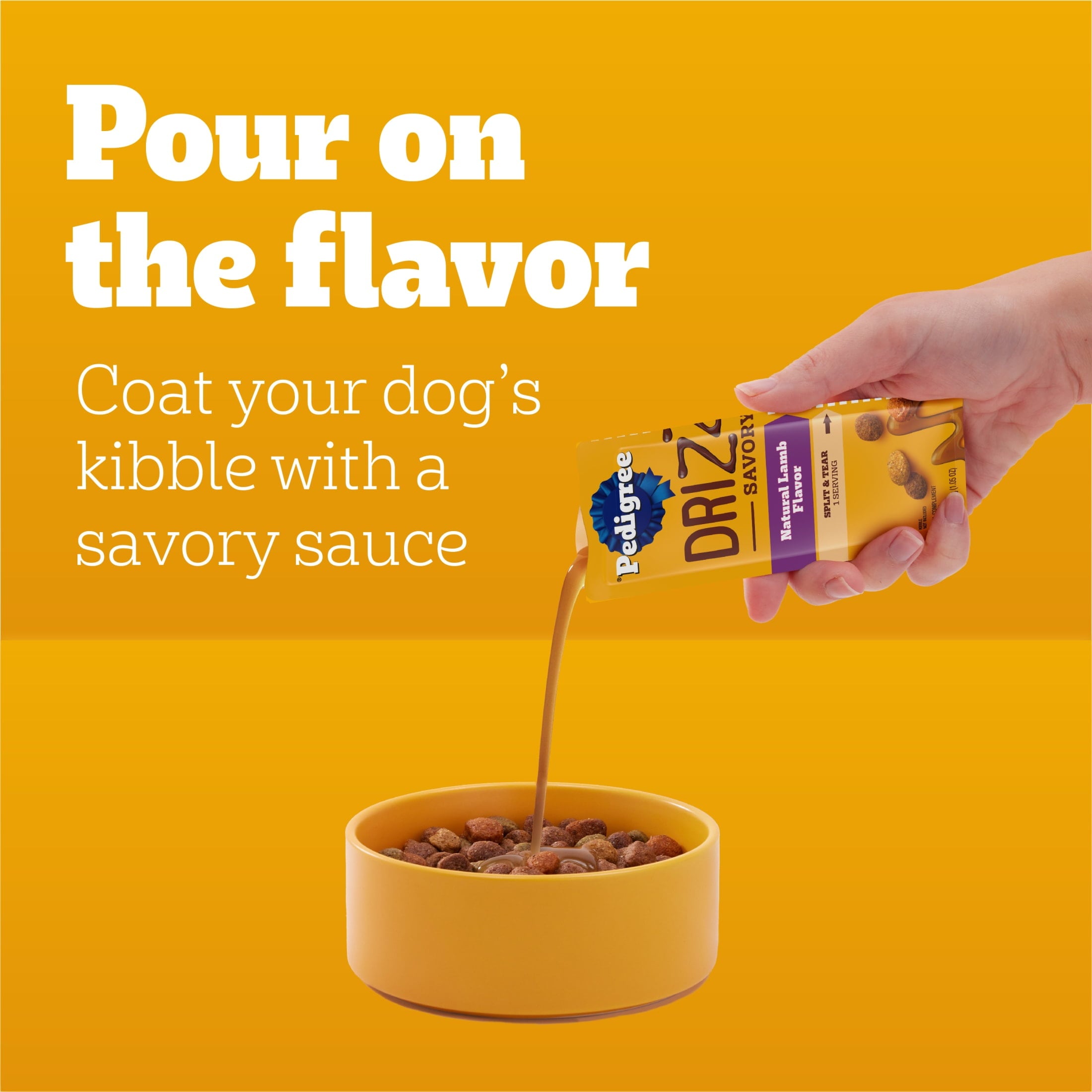 Pedigree Drizzlers Natural Lamb Flavor Savory Sauce Wet Dog - 2.1 oz Twin Pouch