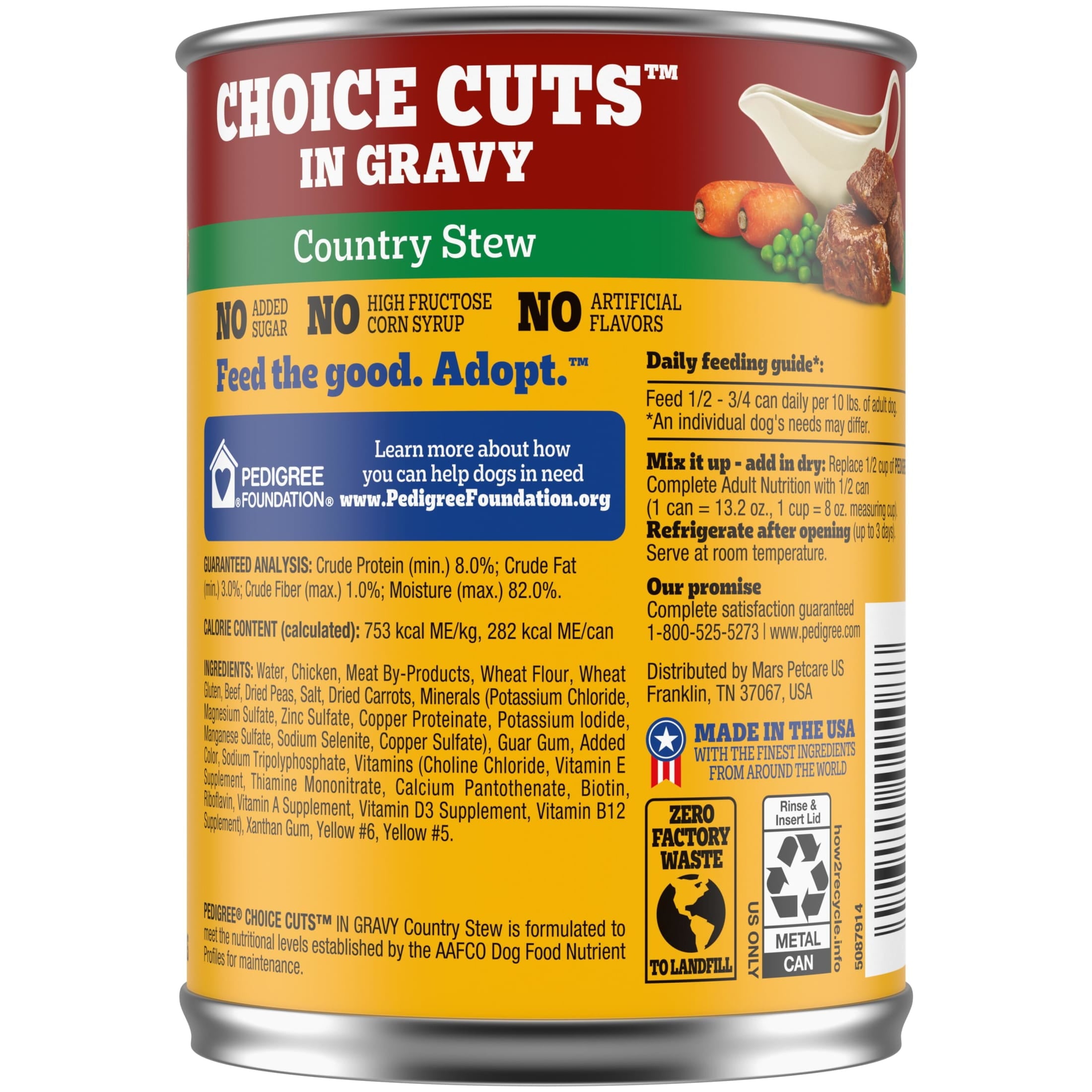 Pedigree Choice Cuts In Gravy Adult Soft Wet Dog Food Country Stew Flavor - 13.2 Oz Cans, 12 Count - 6-Pack
