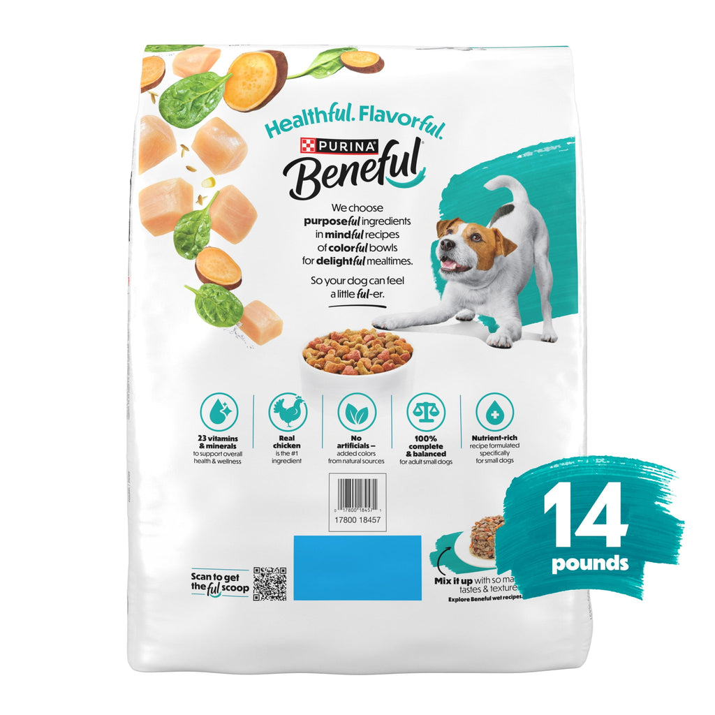 Purina Beneful Incredibites with Farm-Raised Chicken Natural Small Breed Dry Dog Food with Added Vitamins - Minerals and Nutrients, 14 lb Bag
