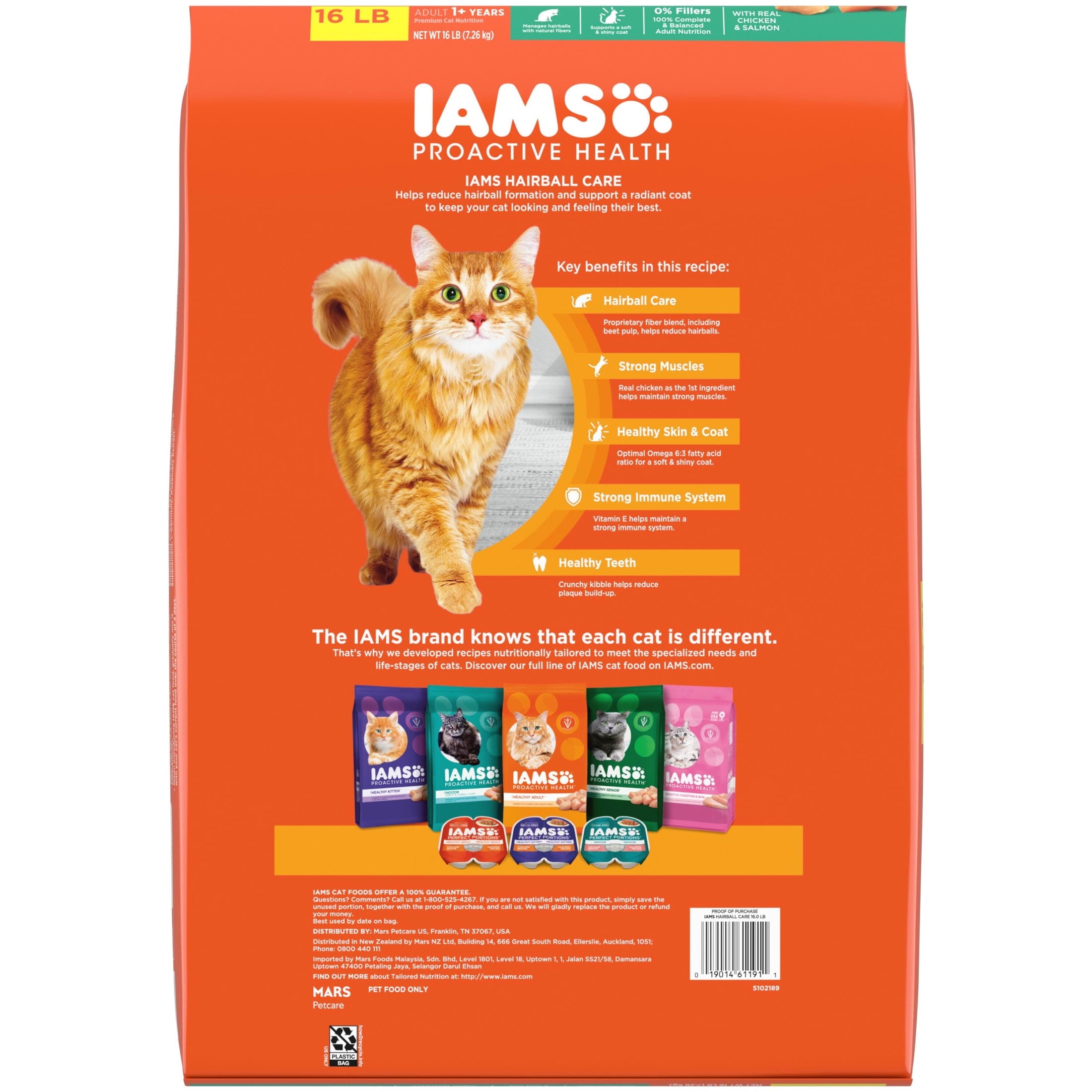 Iams Proactive Health Chicken And Salmon Dry Cat Food - 16 Lb Bag