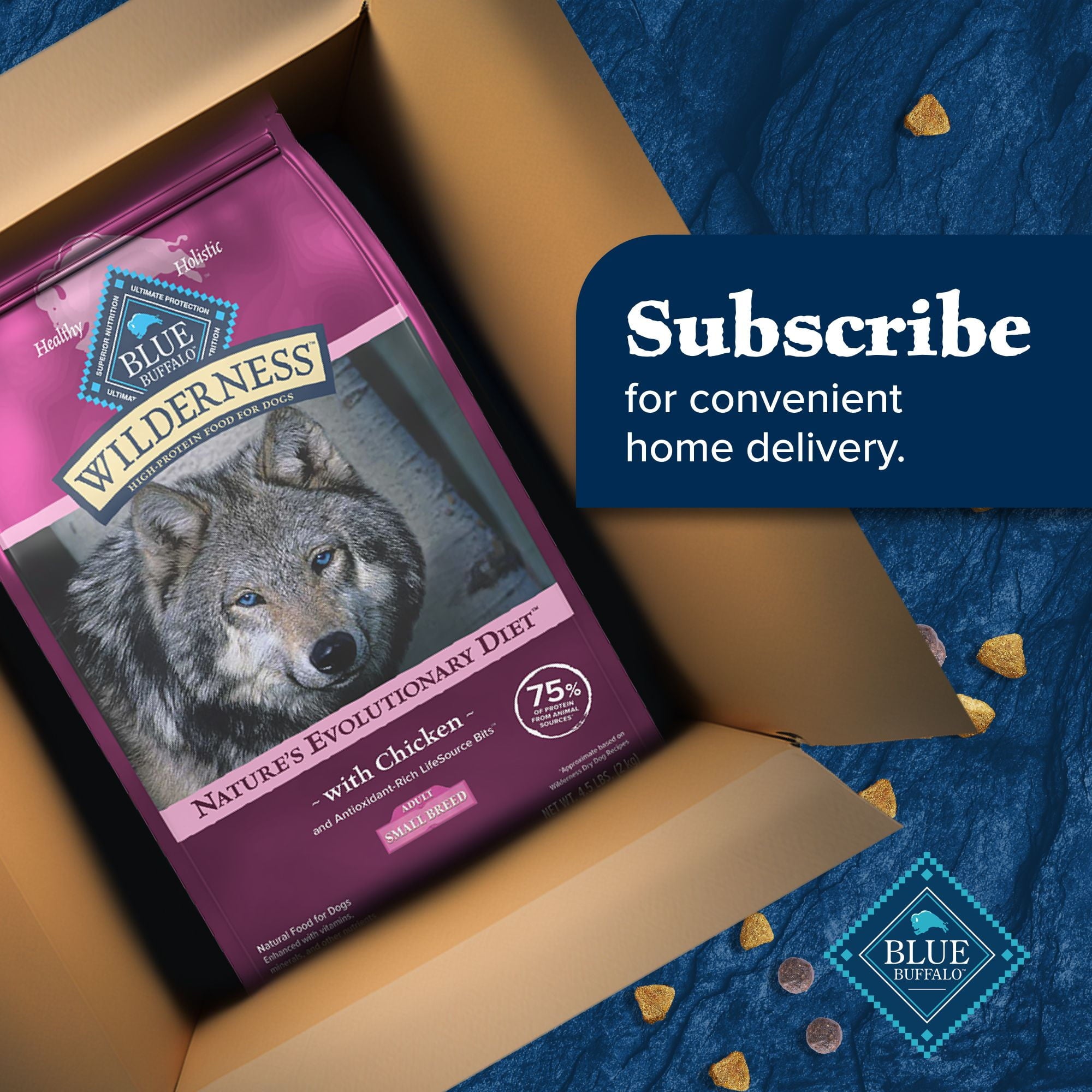 Blue Buffalo Wilderness Small Breed Dry Dog Food Plus Wholesome Grains - Chicken 4.5 lbs.