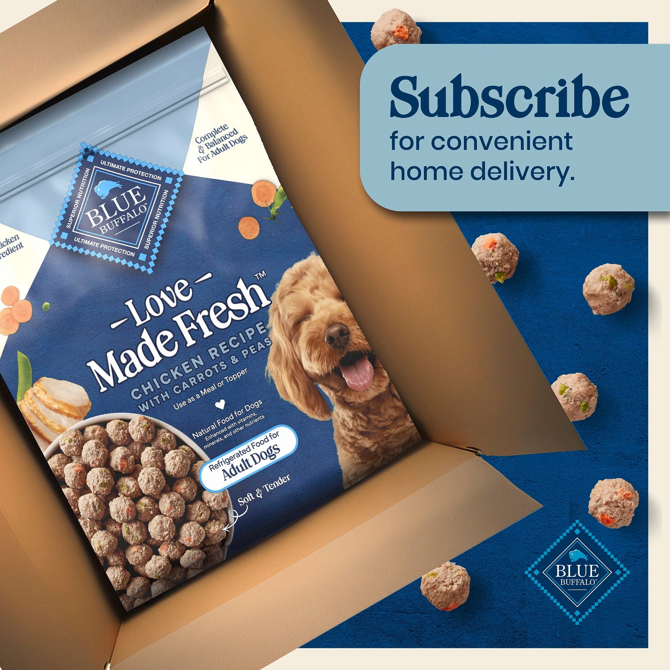 Blue Buffalo Love Made Fresh Dog Food - Refrigerated, Chicken Meatball 1.5lb Pouch - 2-Pack