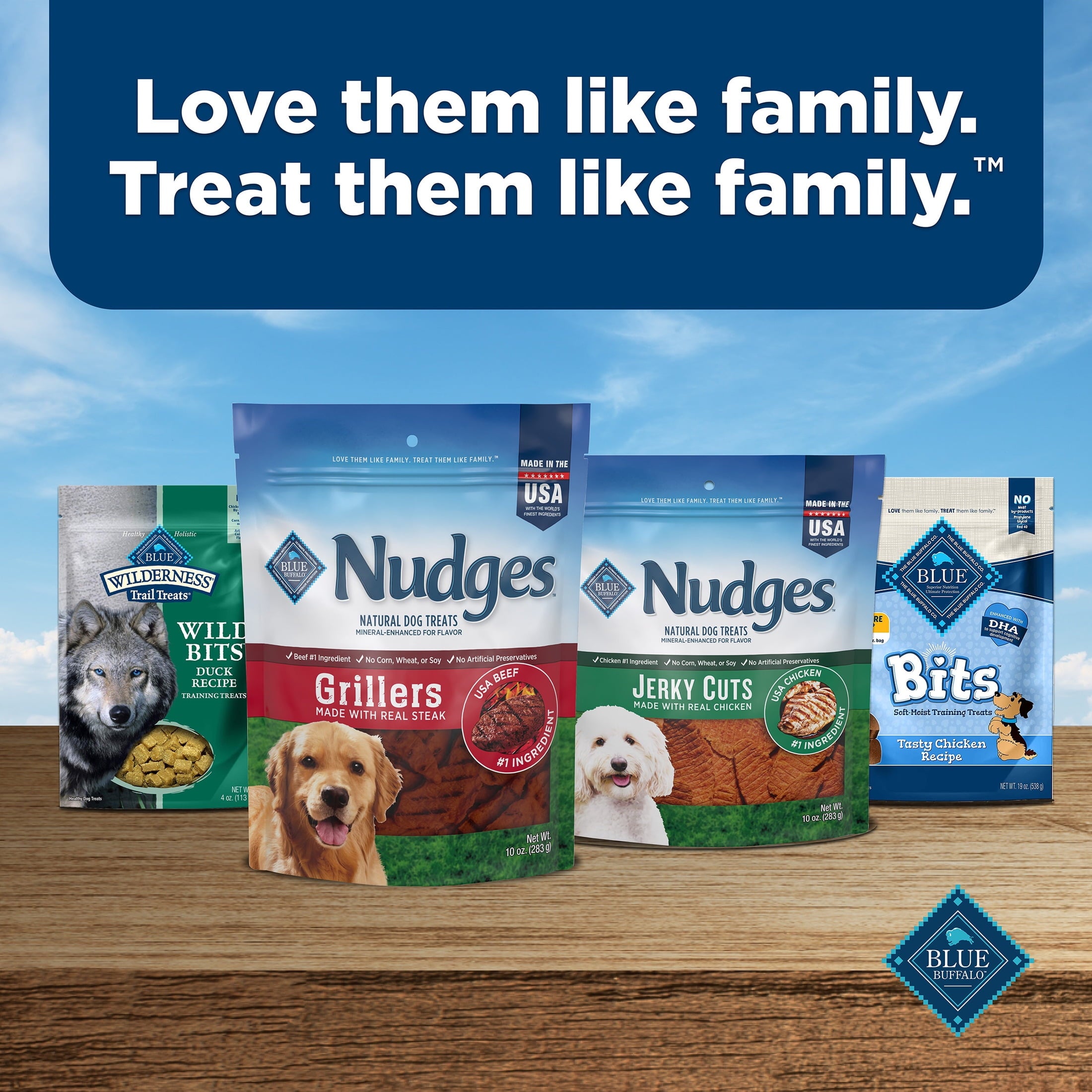 Blue Buffalo Nudges Grillers Natural Dog Treats Made with Real Steak - 5-oz. Bag