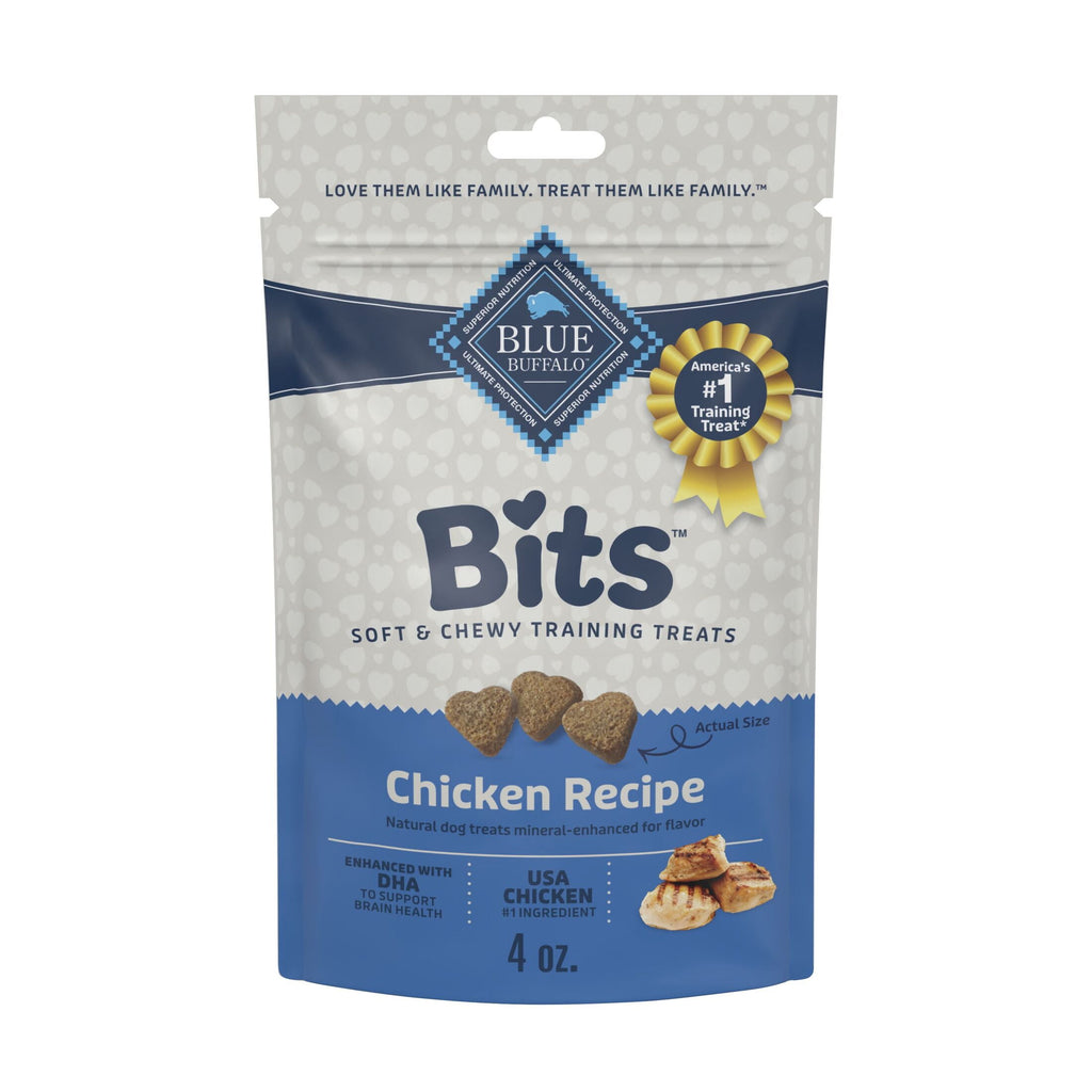 Blue Buffalo Bits Soft Dog Treats for Training - Enhanced with DHA, 4-oz. Bag - 4-Pack