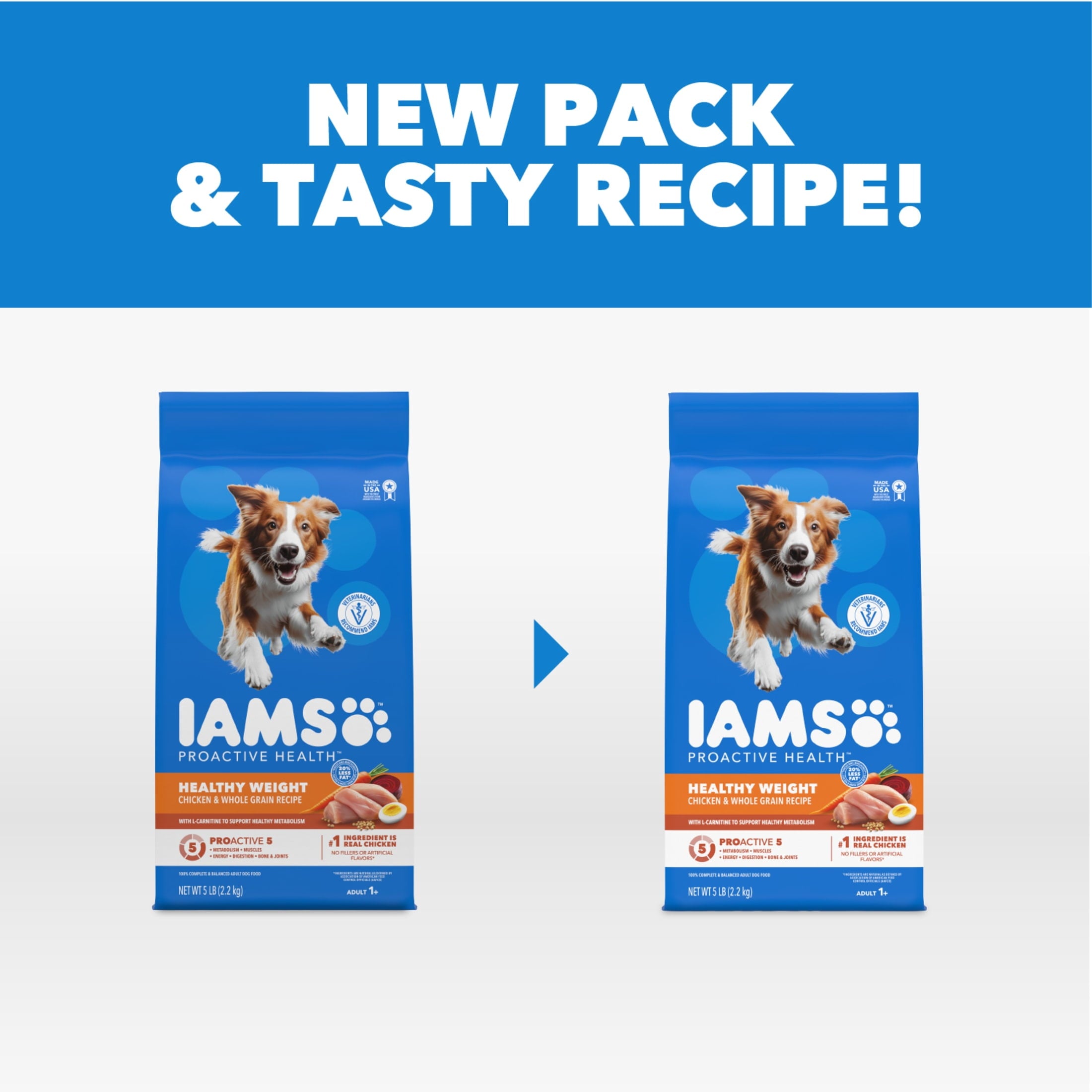 IAMS Proactive Health Healthy Weight Adult Chicken & Whole Grain Recipe Dry Dog Food - (4) 5 Lb Bags