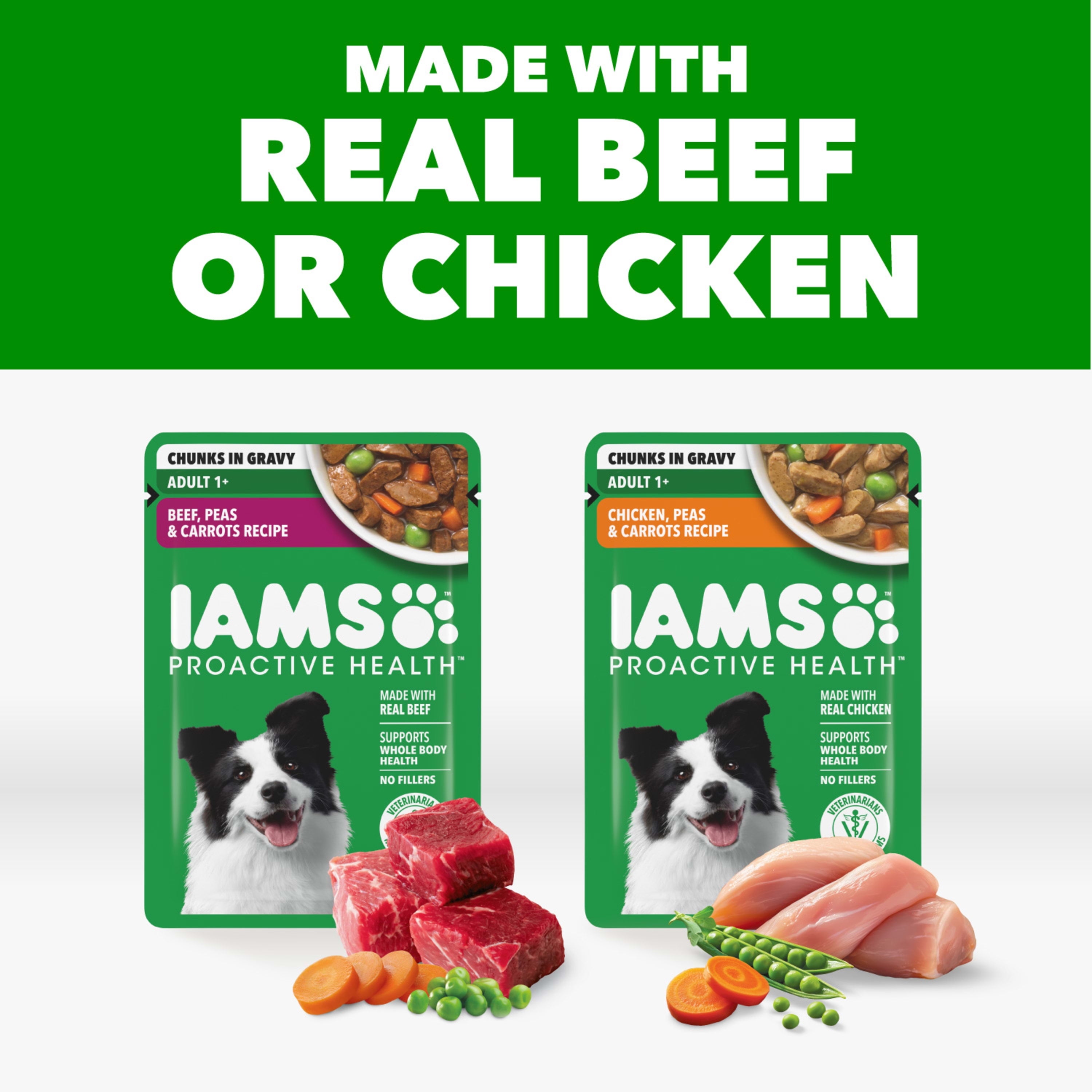 IAMS Proactive Health Core Pouch - 8 Count (4 x Chicken - 4 x Beef)