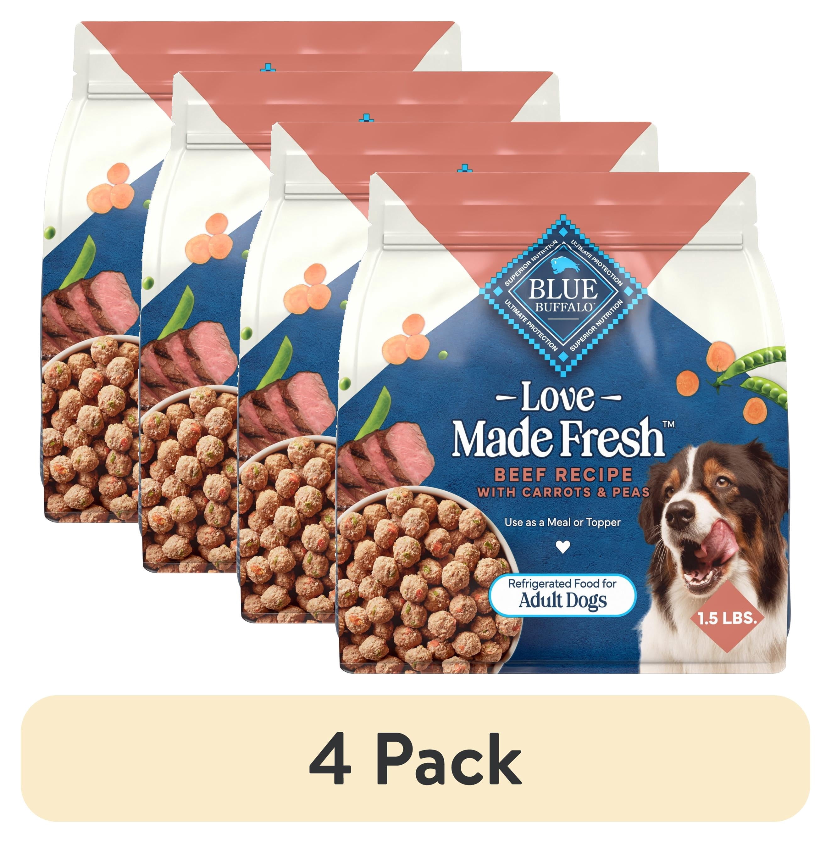 Blue Buffalo Love Made Fresh Dog Food - Refrigerated, Beef Meatball 1.5lb Pouch - 4-Pack