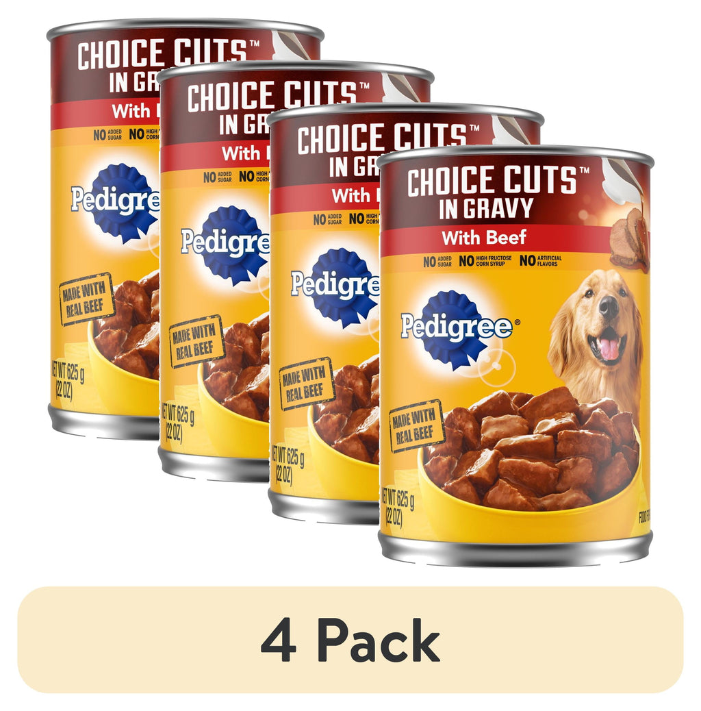 Pedigree Choice Cuts In Gravy With Beef Adult Canned Soft Wet Dog Food - 22 Oz. Can - 4-Pack