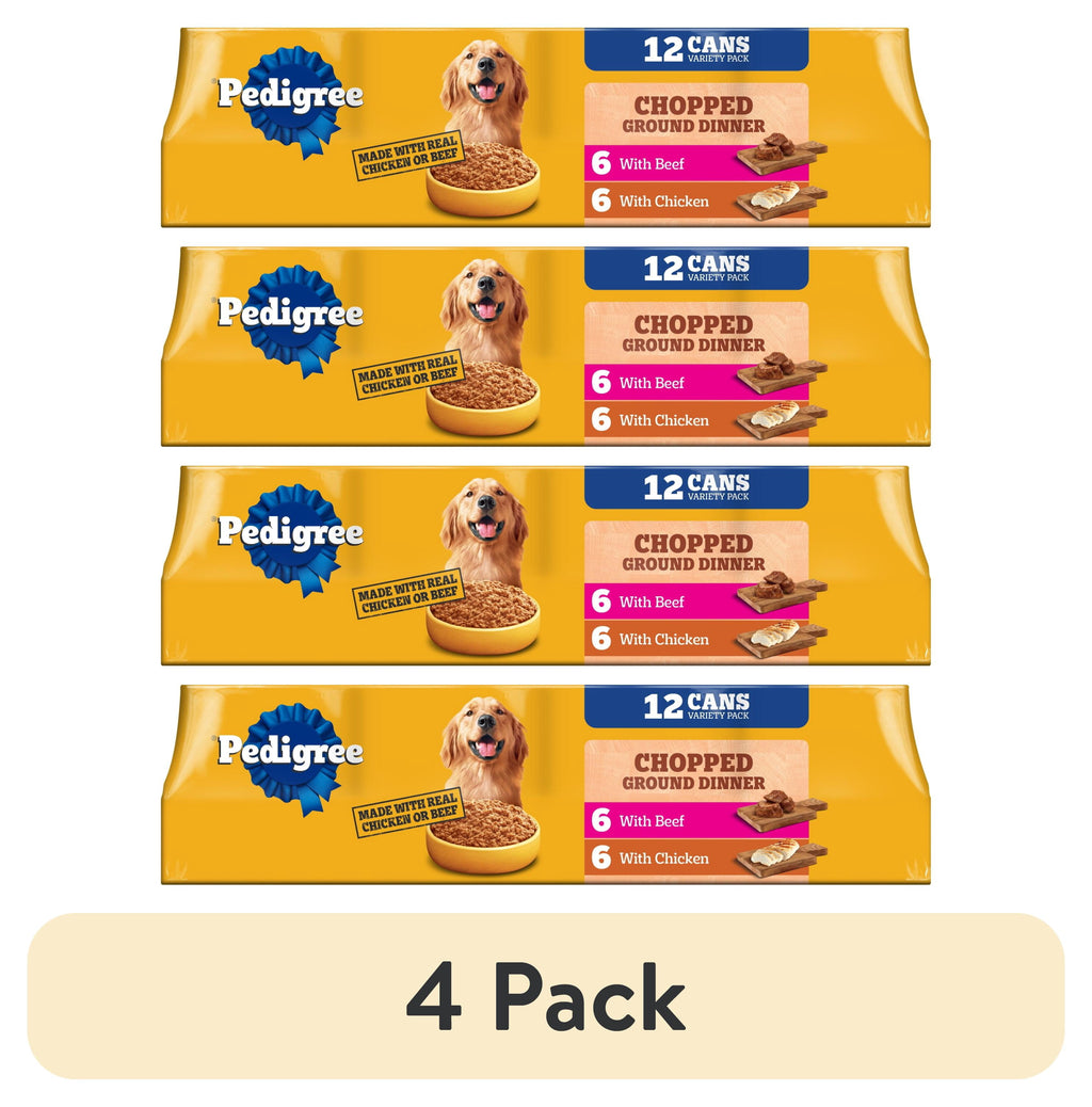Pedigree Chopped Ground Dinner Chicken & Beef Variety Pack Wet Dog Food - (12) 13.2 Oz Cans - 4-Pack