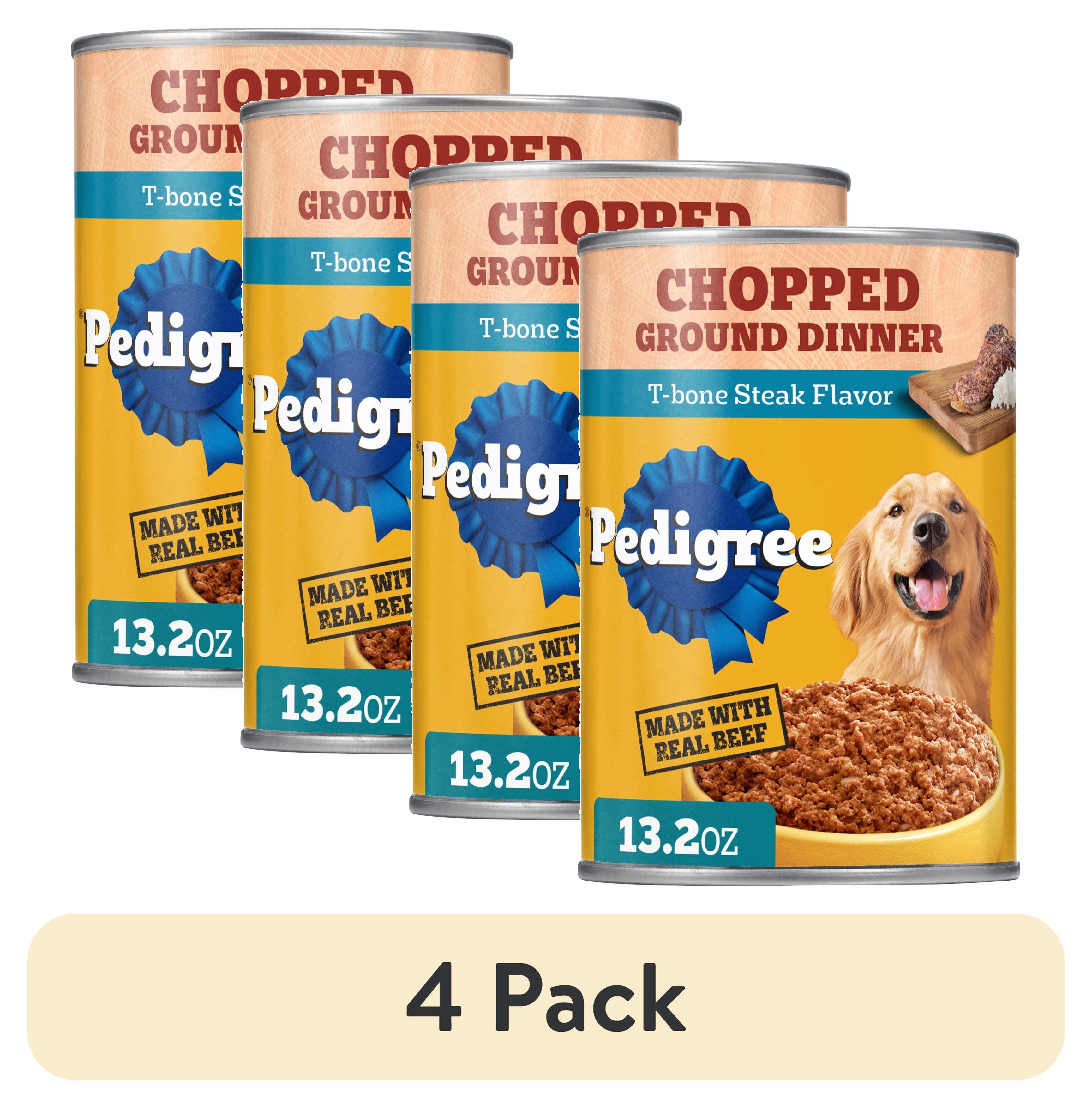 Pedigree Chopped Ground Dinner T-Bone Steak Flavor Adult Wet Dog Food - (12) 13.2 Oz Cans - 4-Pack