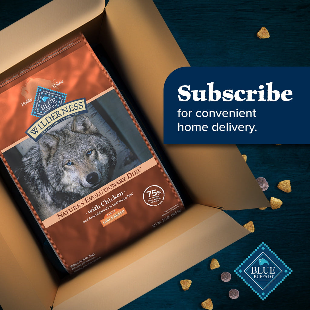 Blue Buffalo Wilderness Large Breed Dry Dog Food Plus Wholesome Grains - Chicken, 24 lbs.