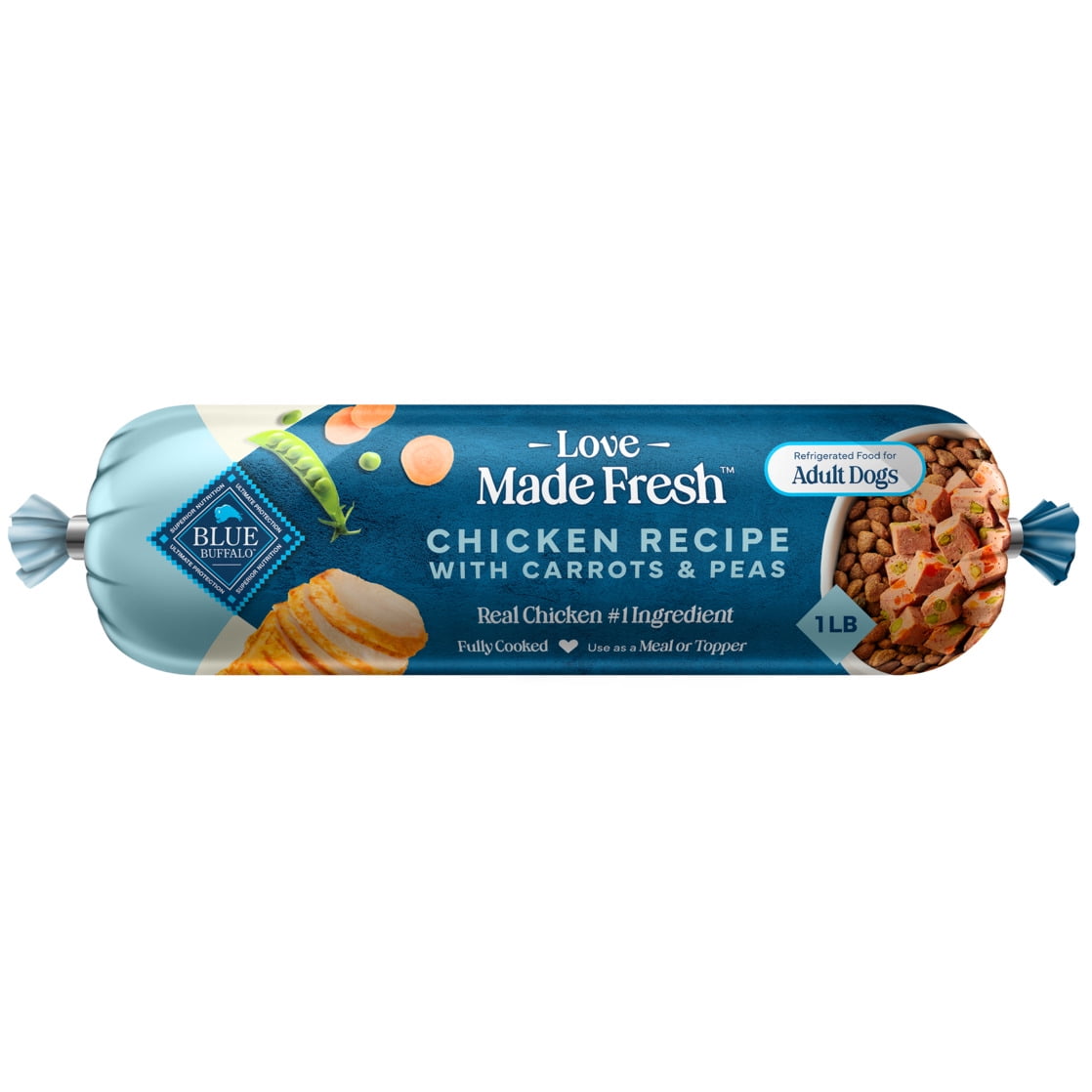 Blue Buffalo Love Made Fresh Dog Food - Refrigerated, Chicken Recipe, 1-lb Roll - 6-Pack