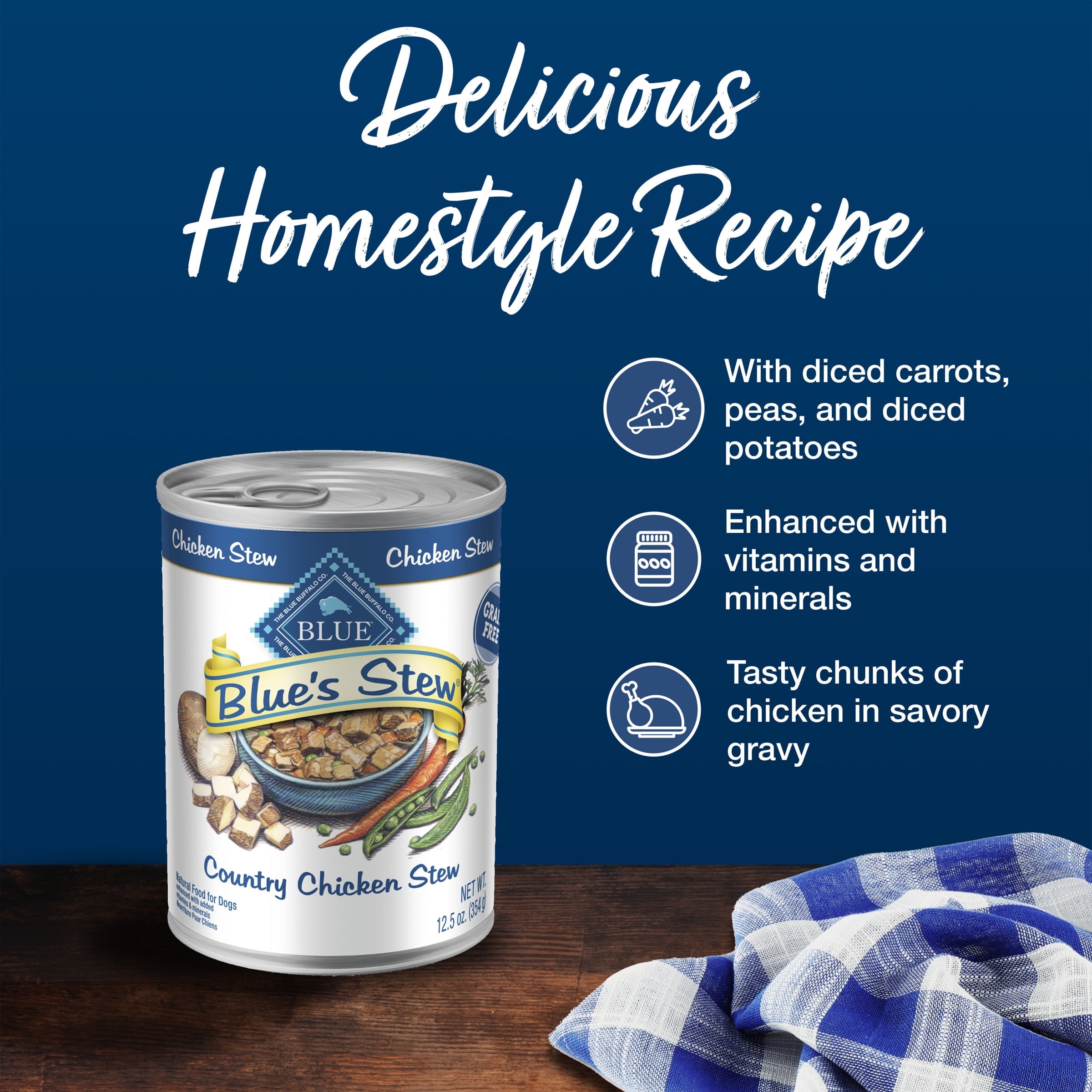 Blue Buffalo Blue's Stew Natural Wet Dog Food - Country Chicken Stew, 12.5-oz. Can