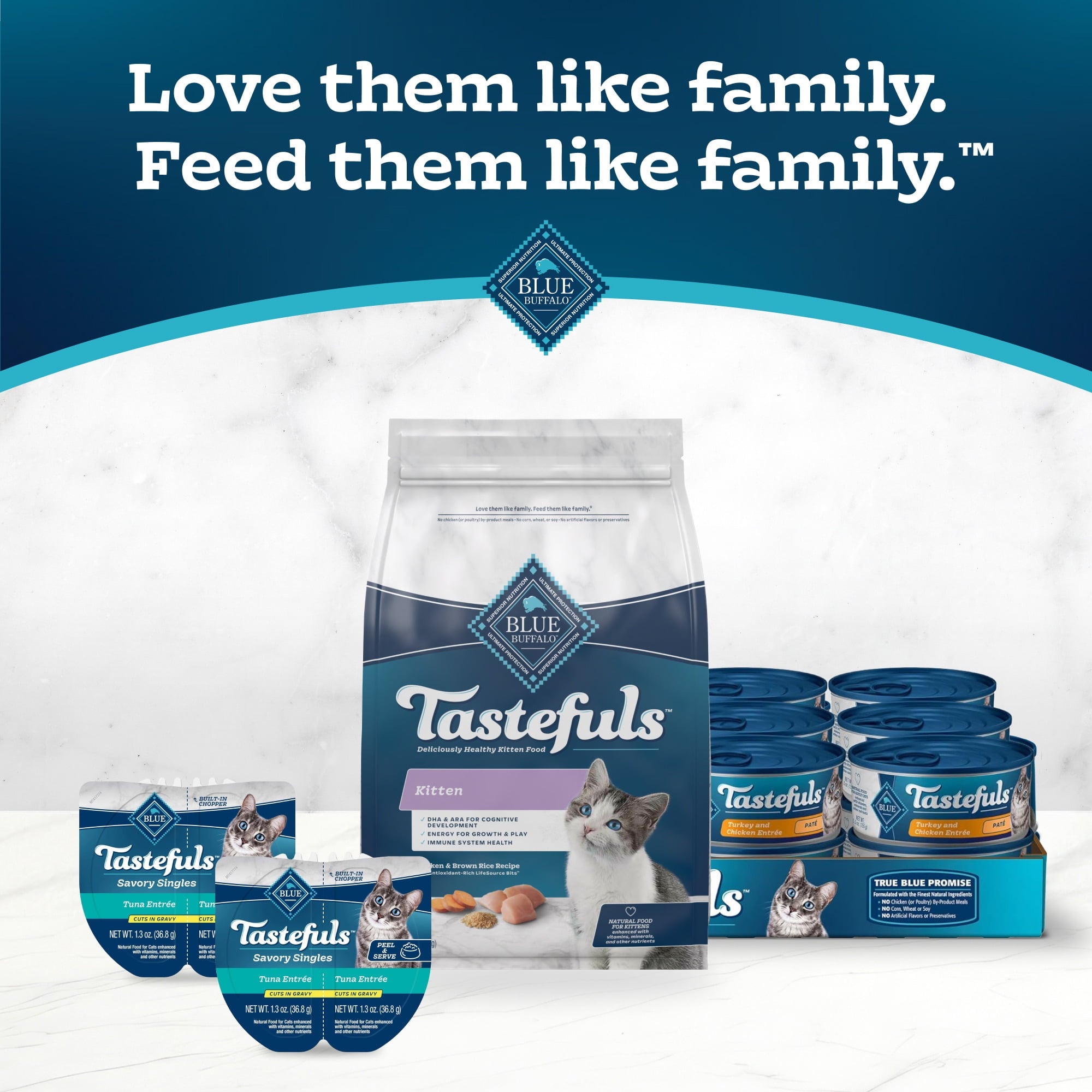 Blue Buffalo Tastefuls Kitten Natural Dry Cat Food - Chicken Recipe, 3-lb. Bag