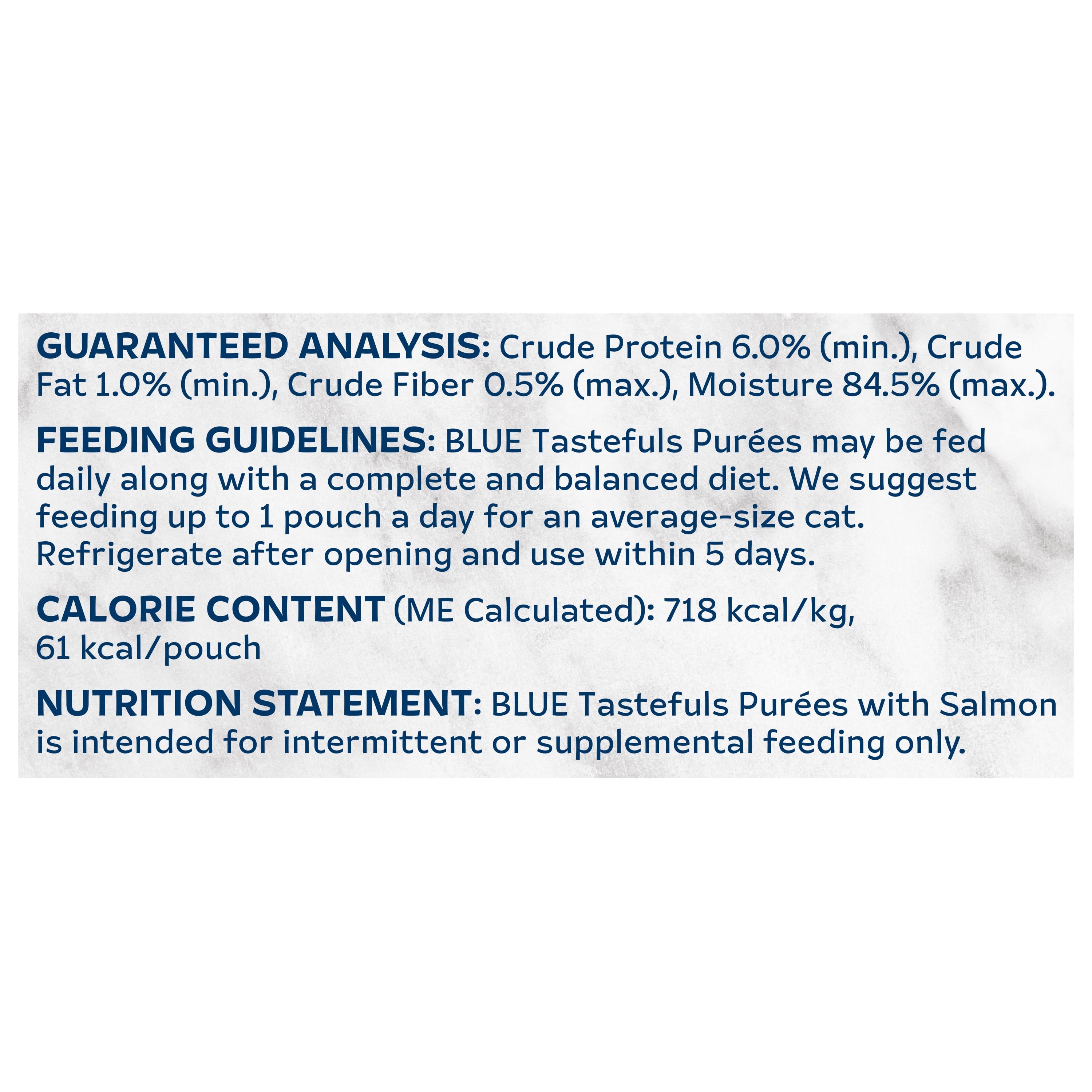 Blue Buffalo Tastefuls Adult Cat Natural Purees - Salmon 3-oz Resealable Twist Cap Pouch