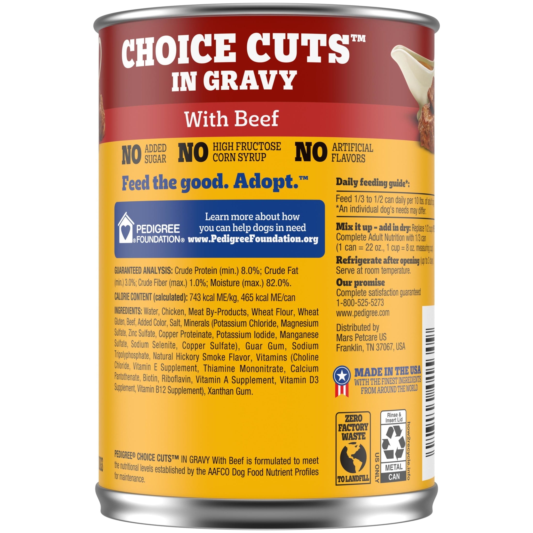 Pedigree Choice Cuts In Gravy With Beef Adult Canned Soft Wet Dog Food - 22 Oz. Can