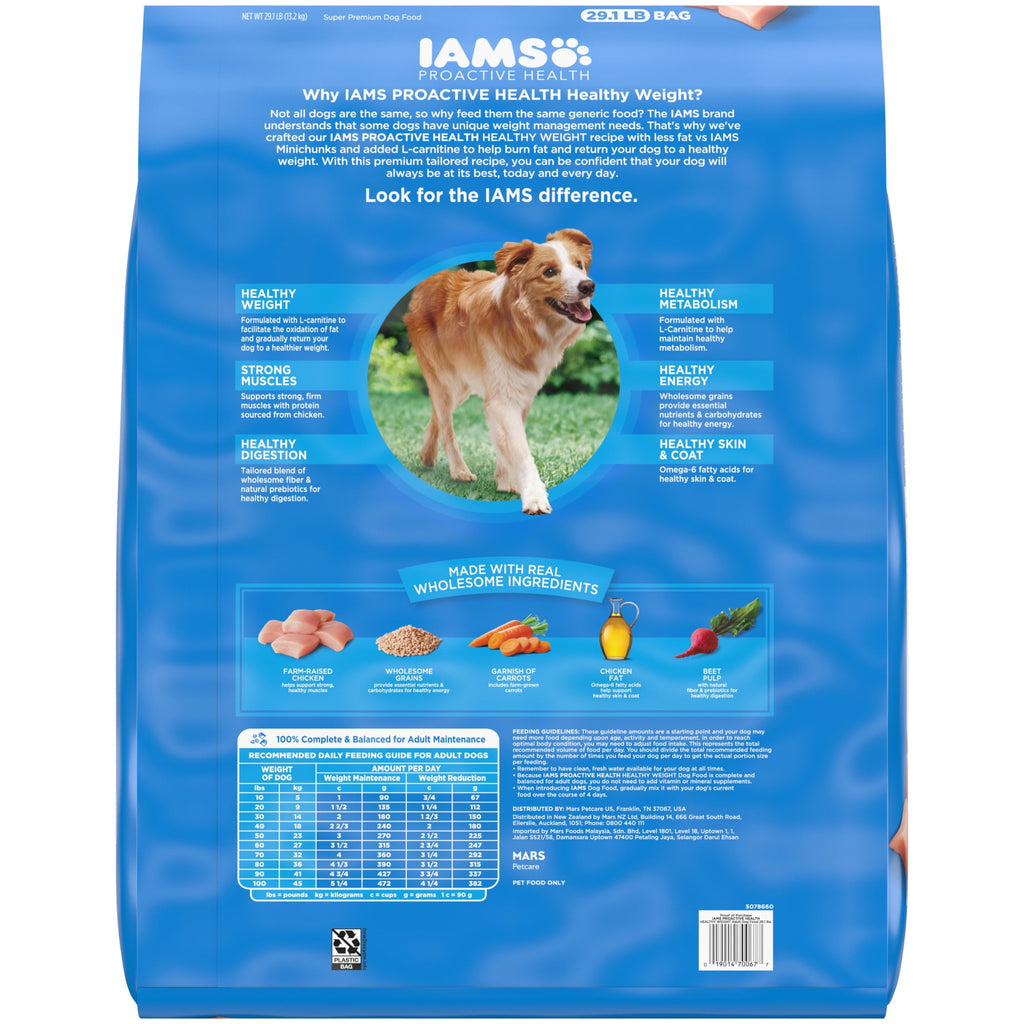 IAMS Proactive Health Adult Dry Dog Food Weight Control Premium Dry Nutrition 29.1 lb. Bag