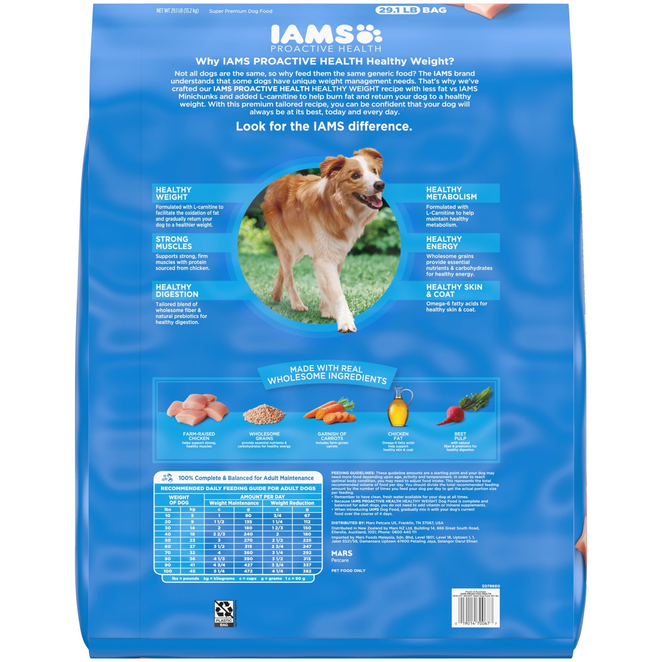 IAMS Proactive Health Adult Dry Dog Food Weight Control Premium Dry Nutrition 29.1 lb. Bag
