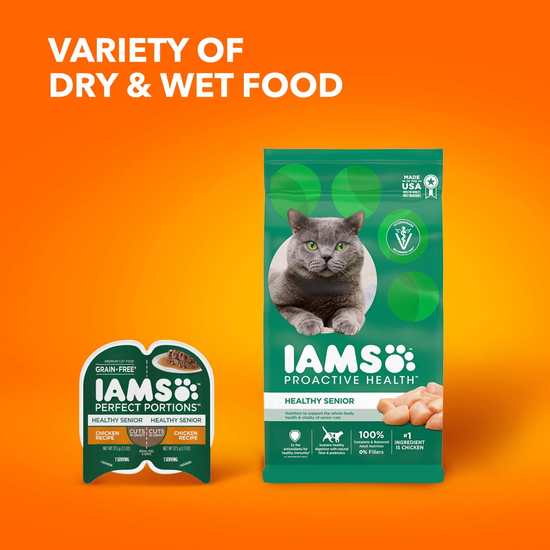 Iams Proactive Health Chicken Dry Cat Food For Senior Cats - 7 Lb Bag