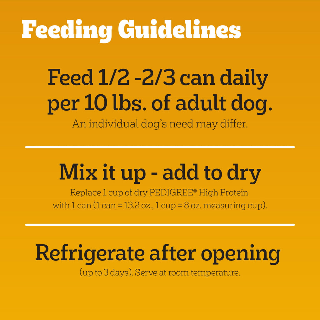 Pedigree High Protein Beef & Lamb flavor In Gravy Adult Soft Wet Dog Food - (12) 13.2 oz Cans
