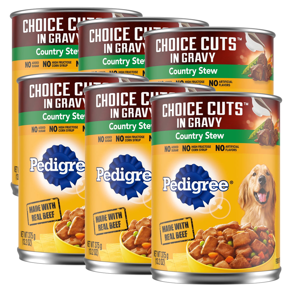 Pedigree Choice Cuts In Gravy Adult Soft Wet Dog Food Country Stew Flavor - 13.2 Oz Cans, 12 Count - 6-Pack